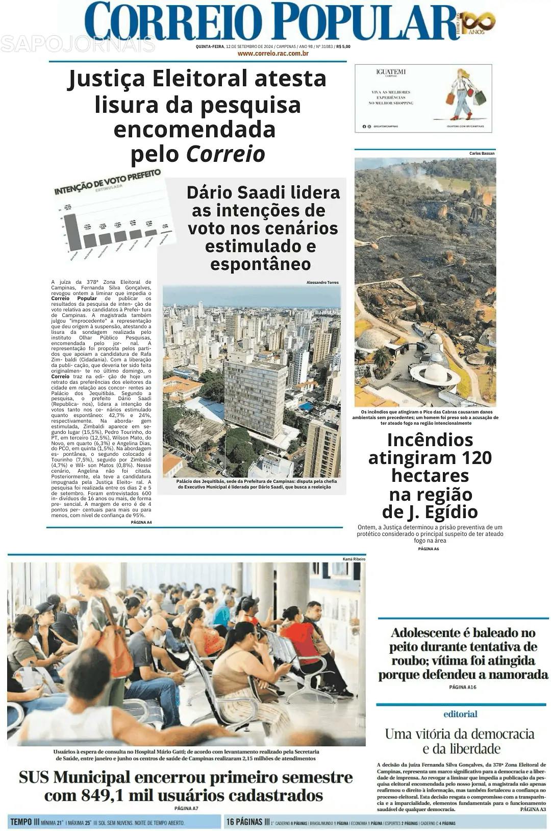 Capa Correio Popular