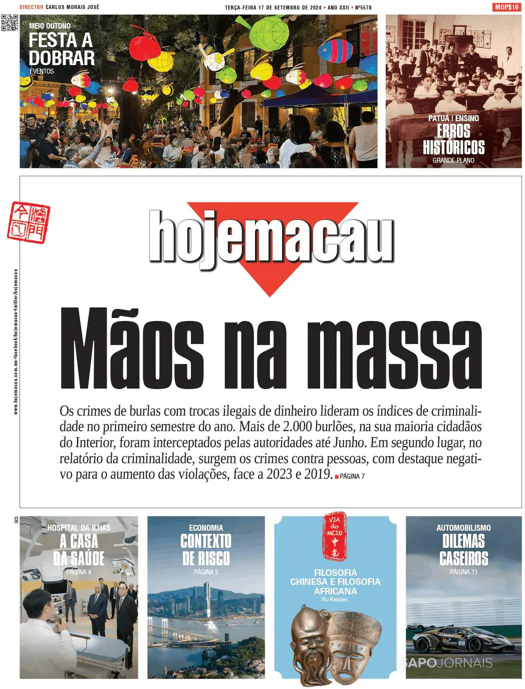 Capa Hoje Macau