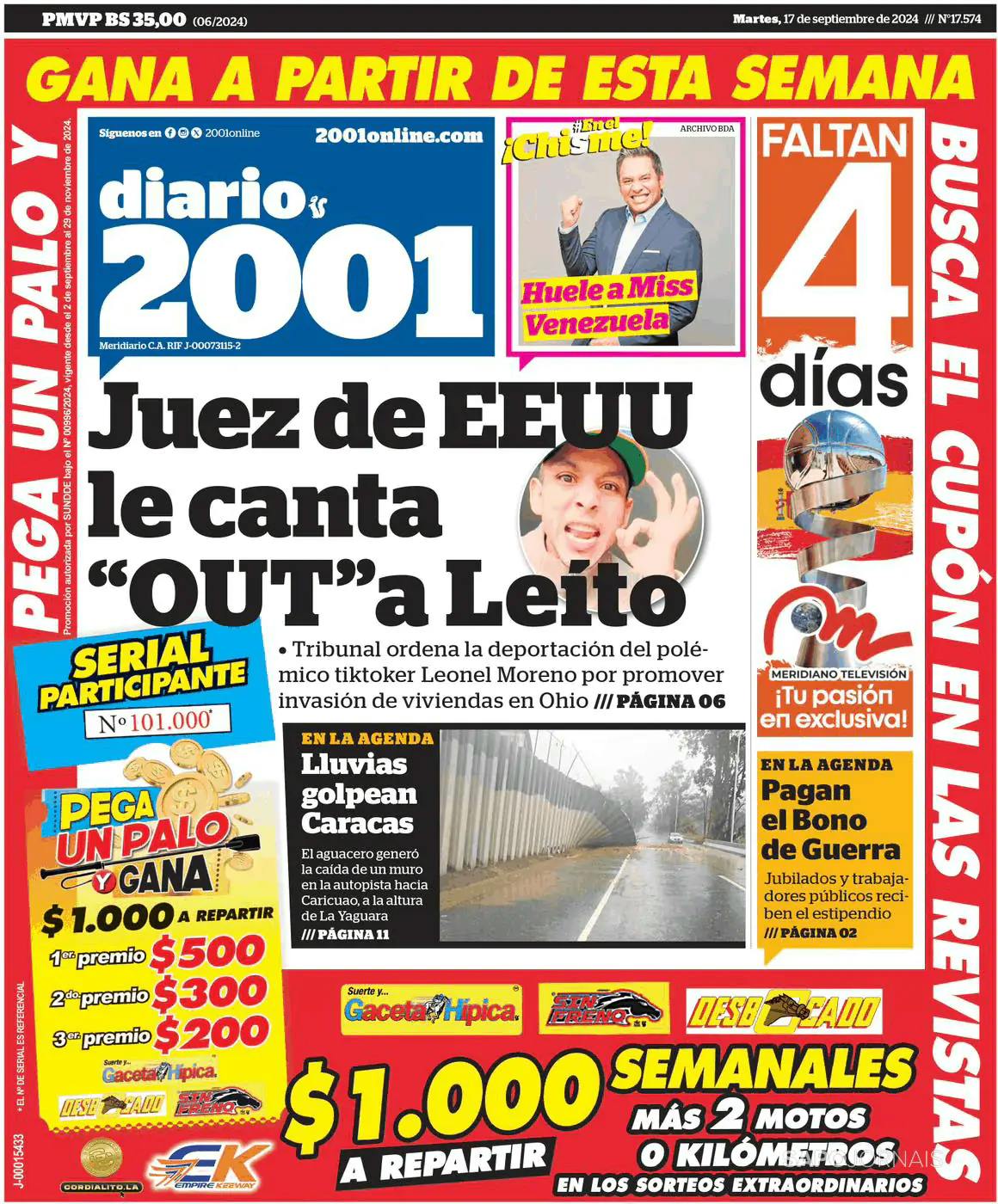 Capa Diario 2001