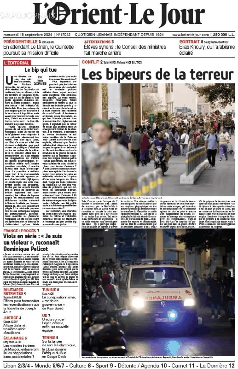 Capa L'orient le jour