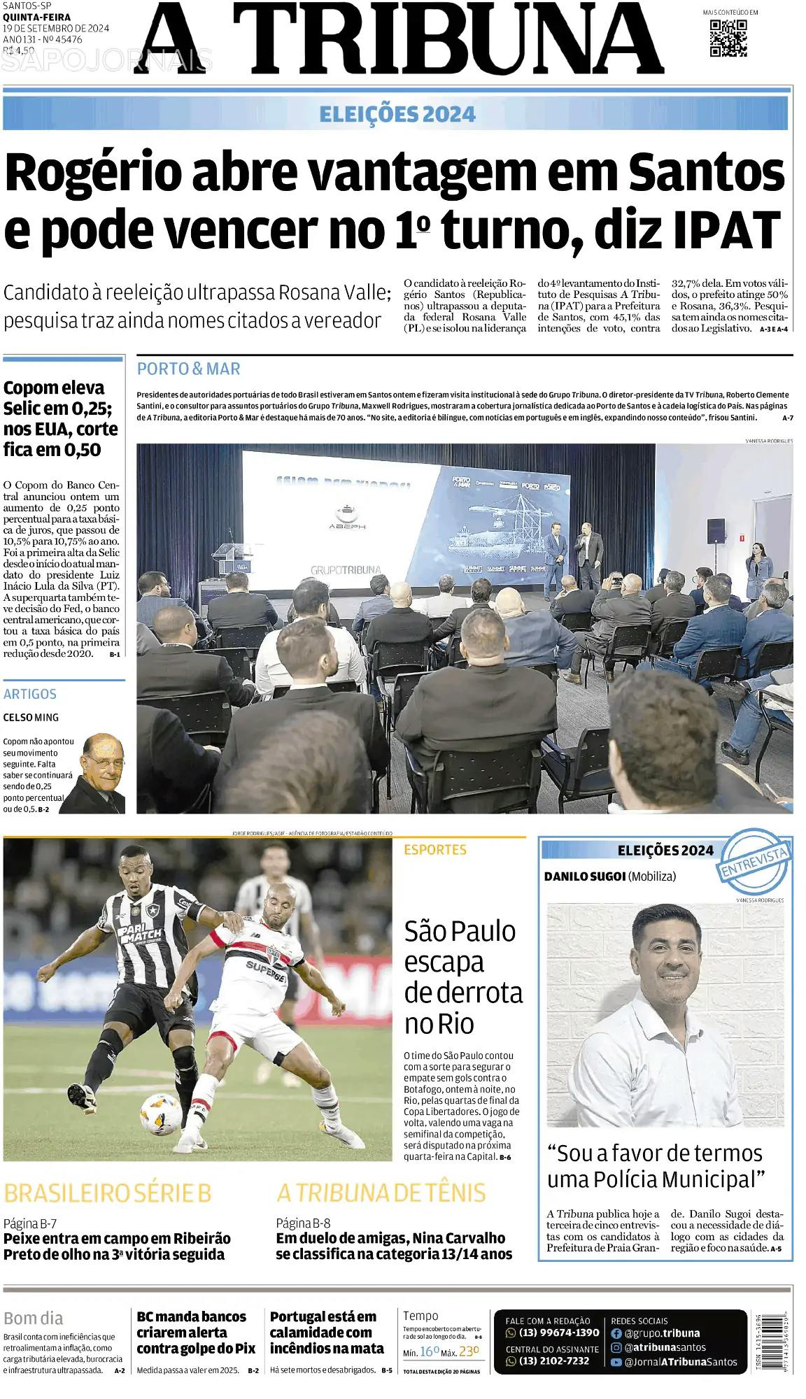 Capa A Tribuna de Santos