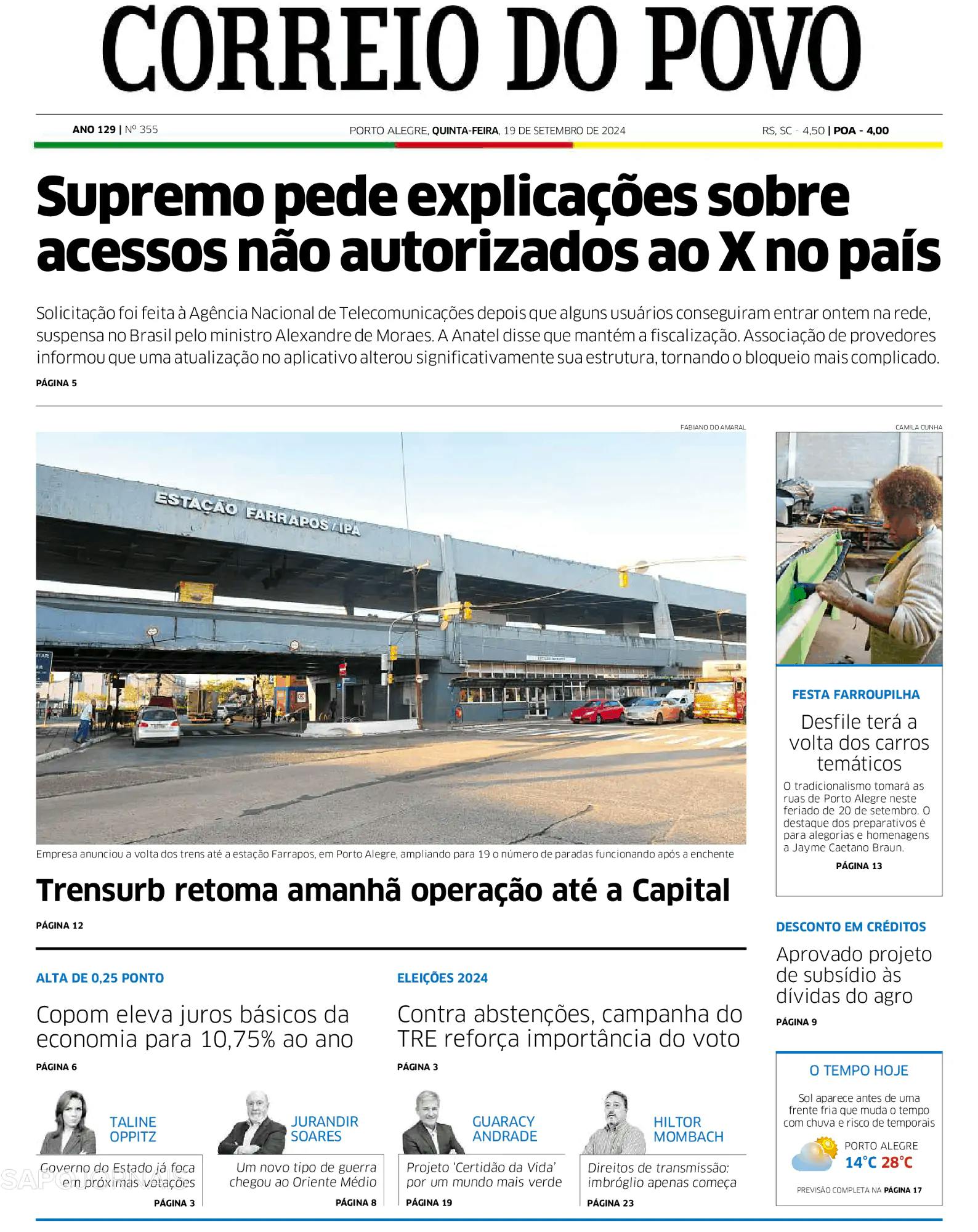 Capa Correio do Povo