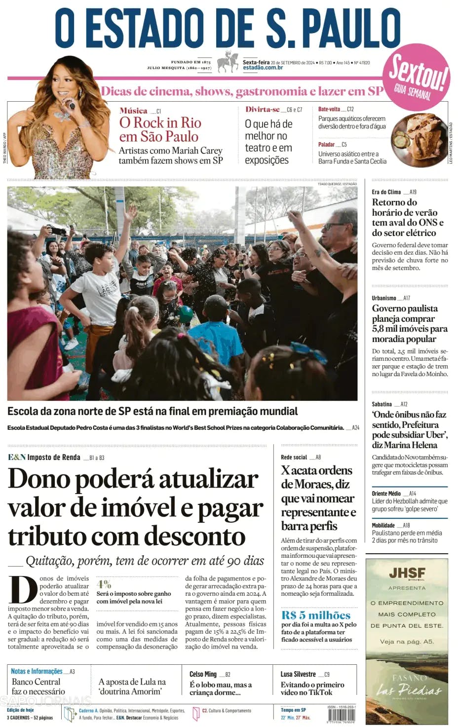 Capa O Estado de S. Paulo