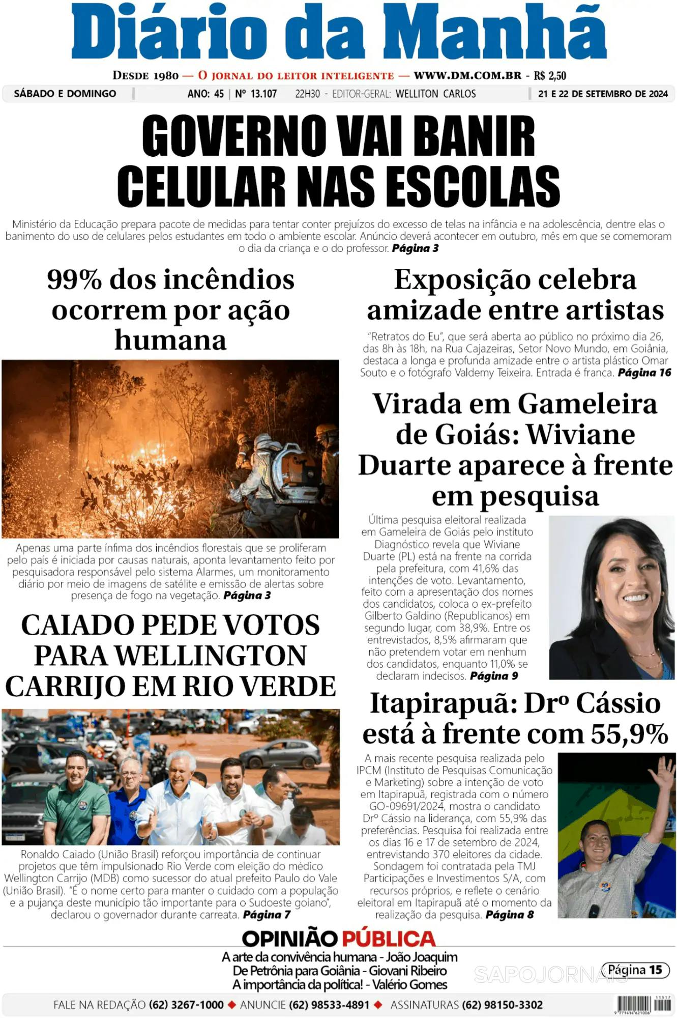 Capa Diário da Manhã