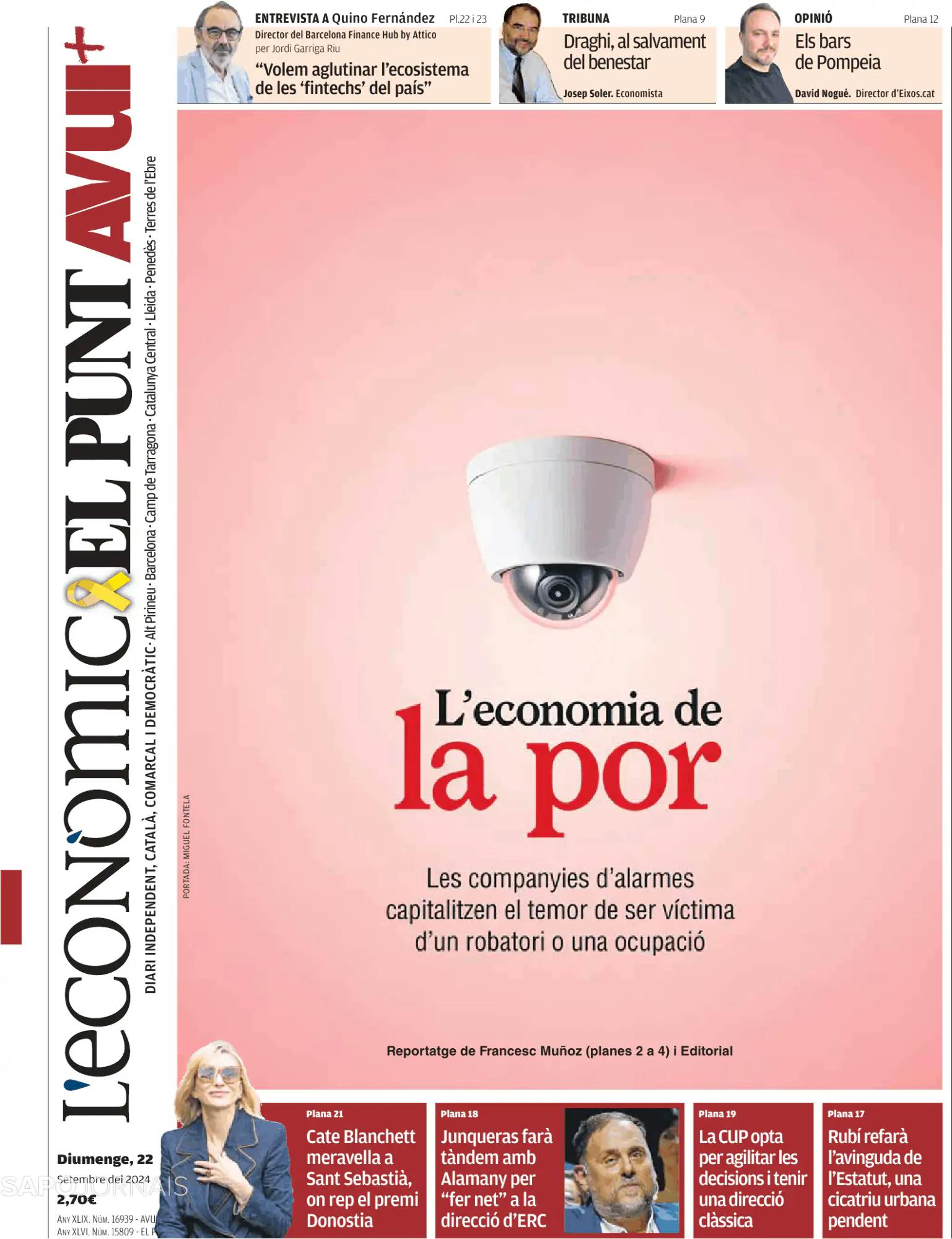 Capa El Punt Avui | Edició Catalunya