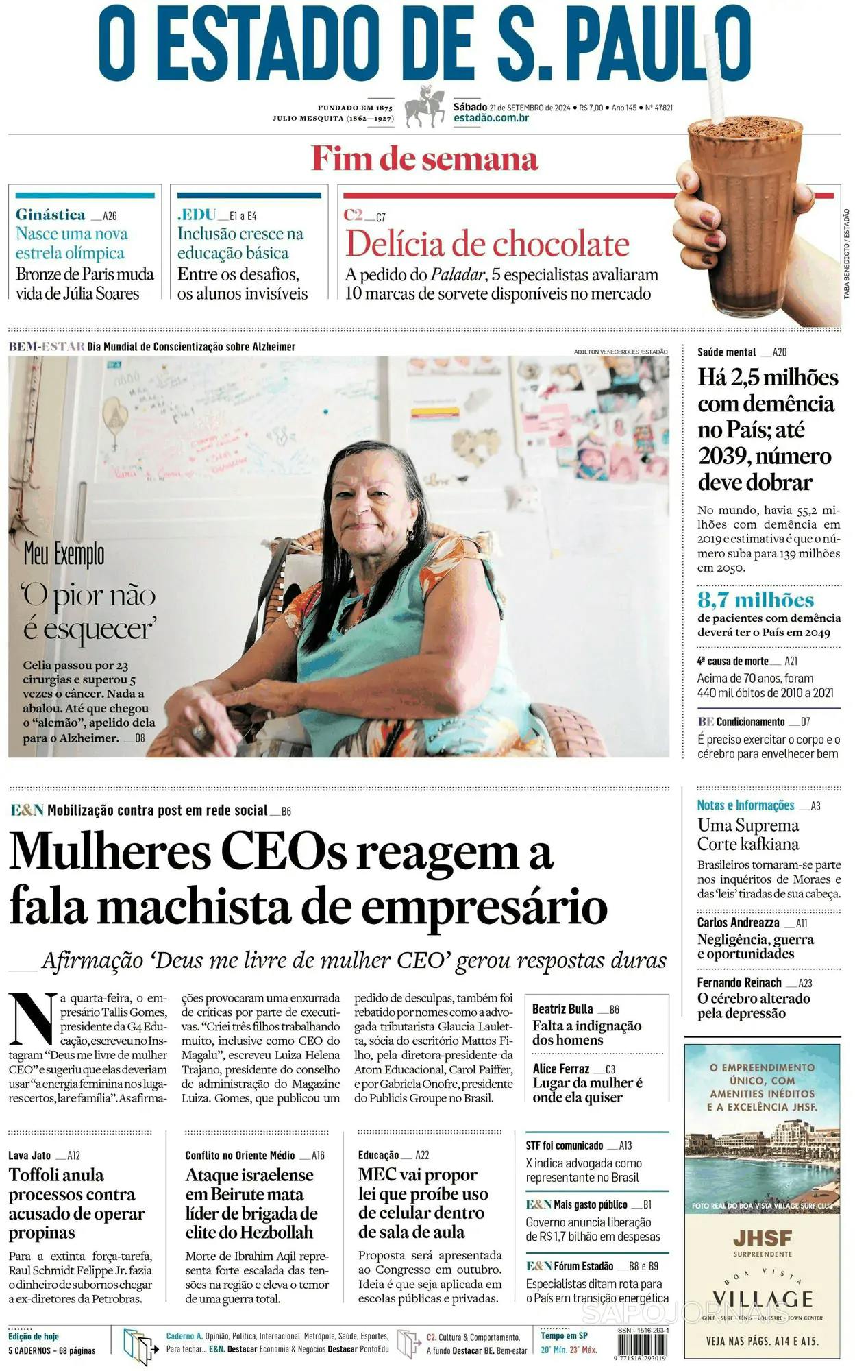 Capa O Estado de S. Paulo