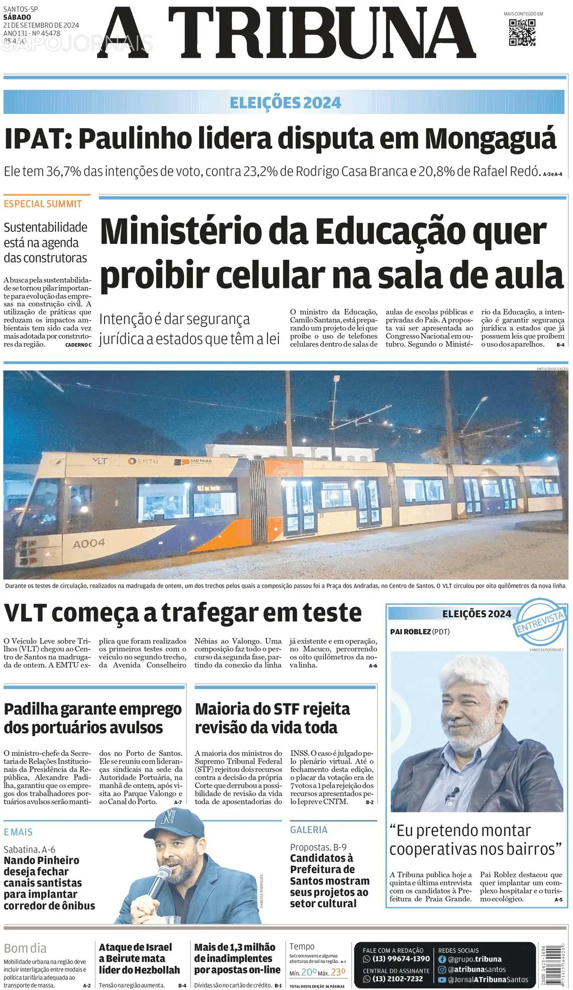 Capa A Tribuna de Santos