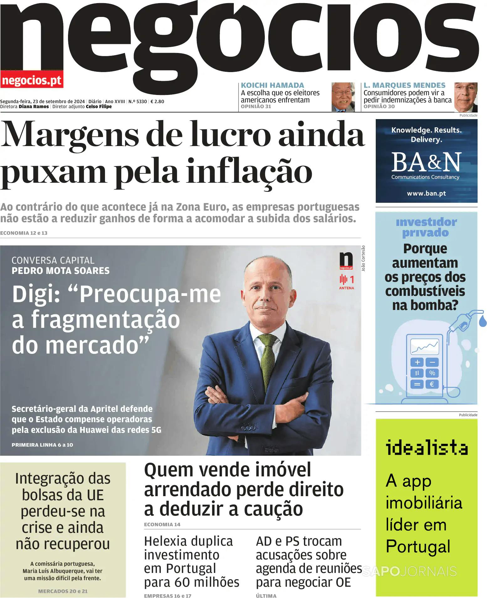 Capa Jornal de Negócios