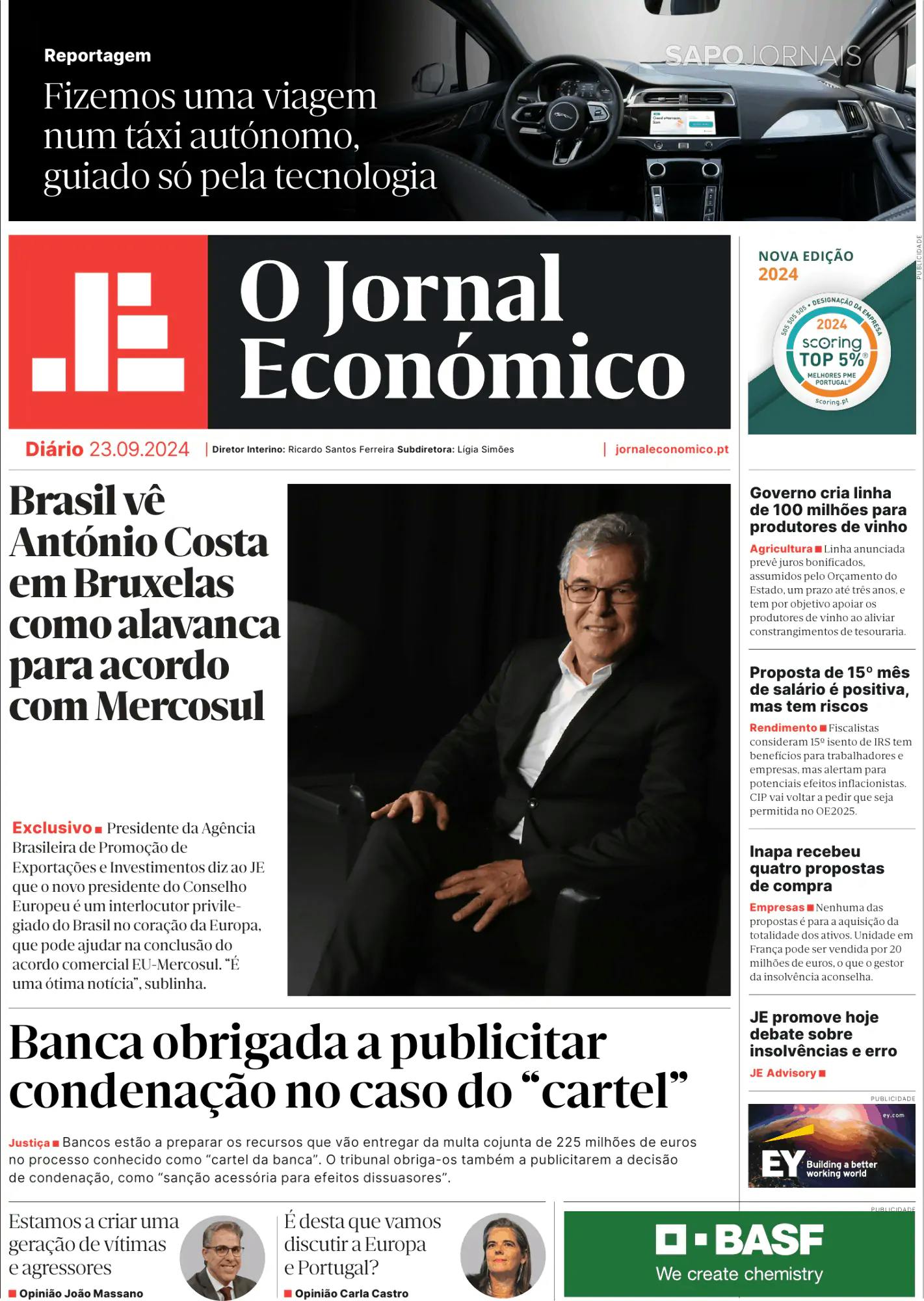 Capa O Jornal Económico