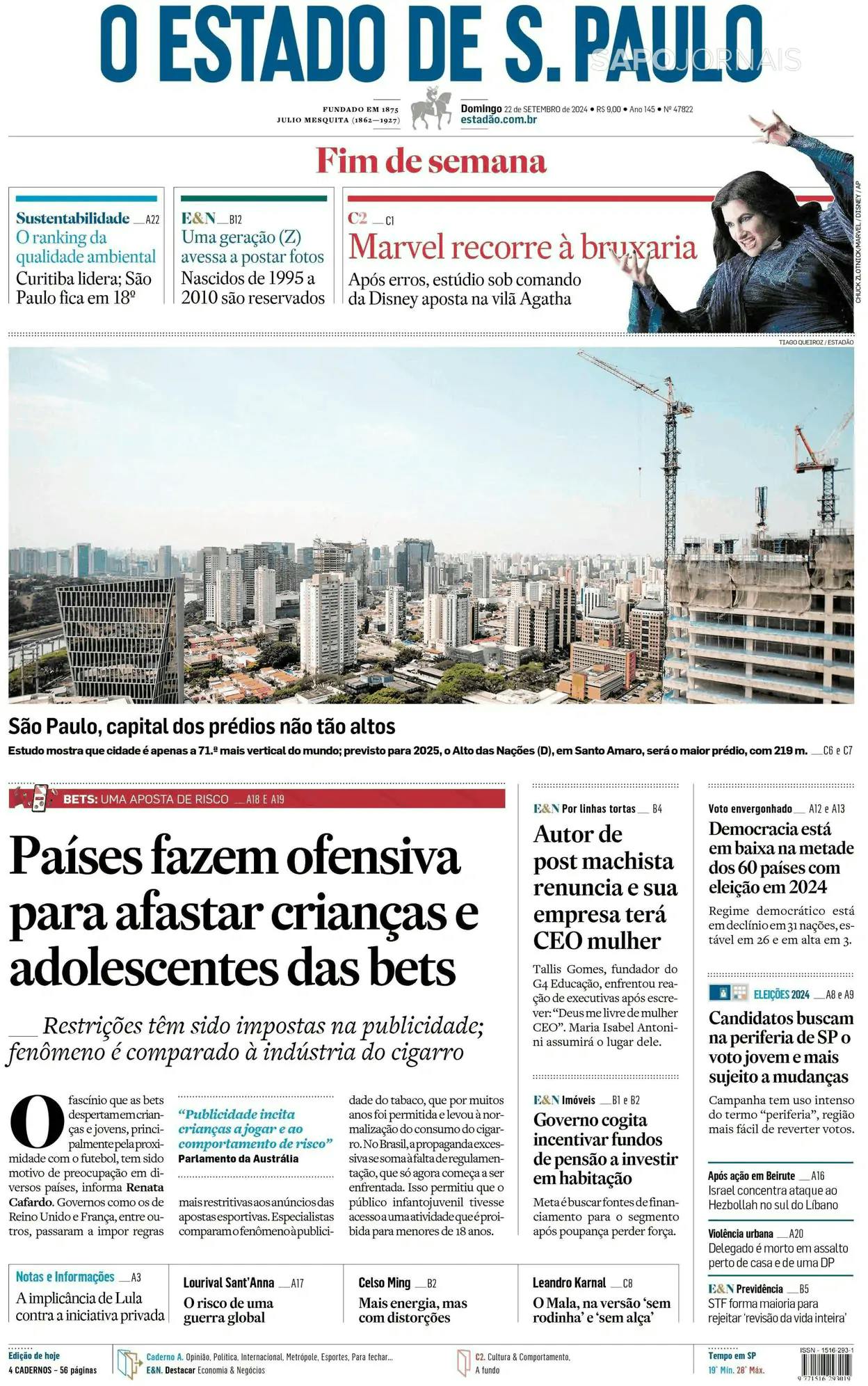 Capa O Estado de S. Paulo