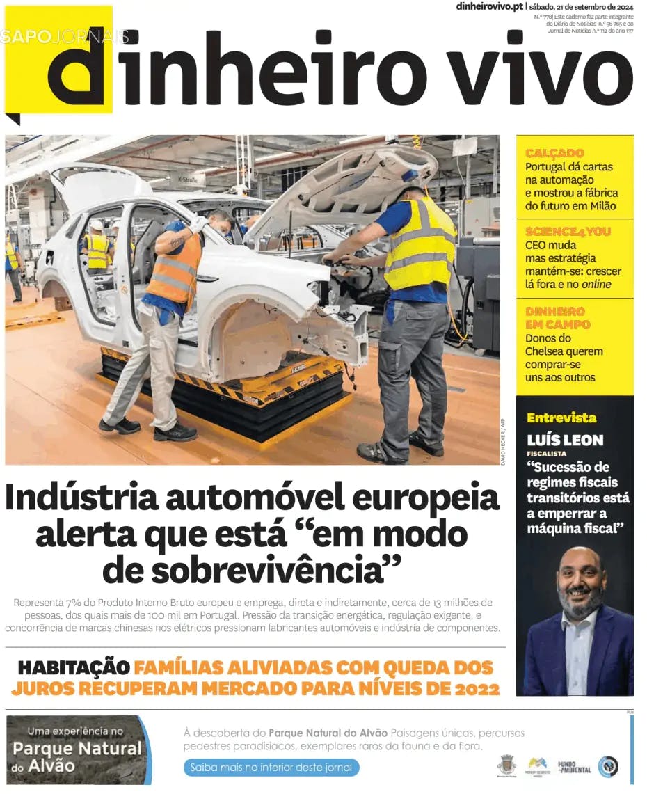 Capa Dinheiro Vivo DN/JN