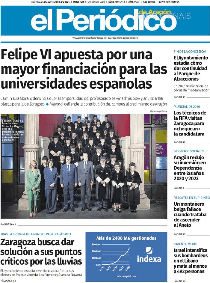 Capa El Periódico de Aragón