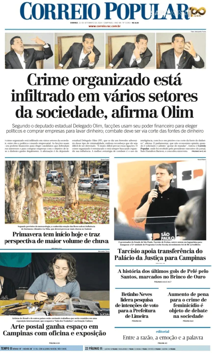 Capa Correio Popular