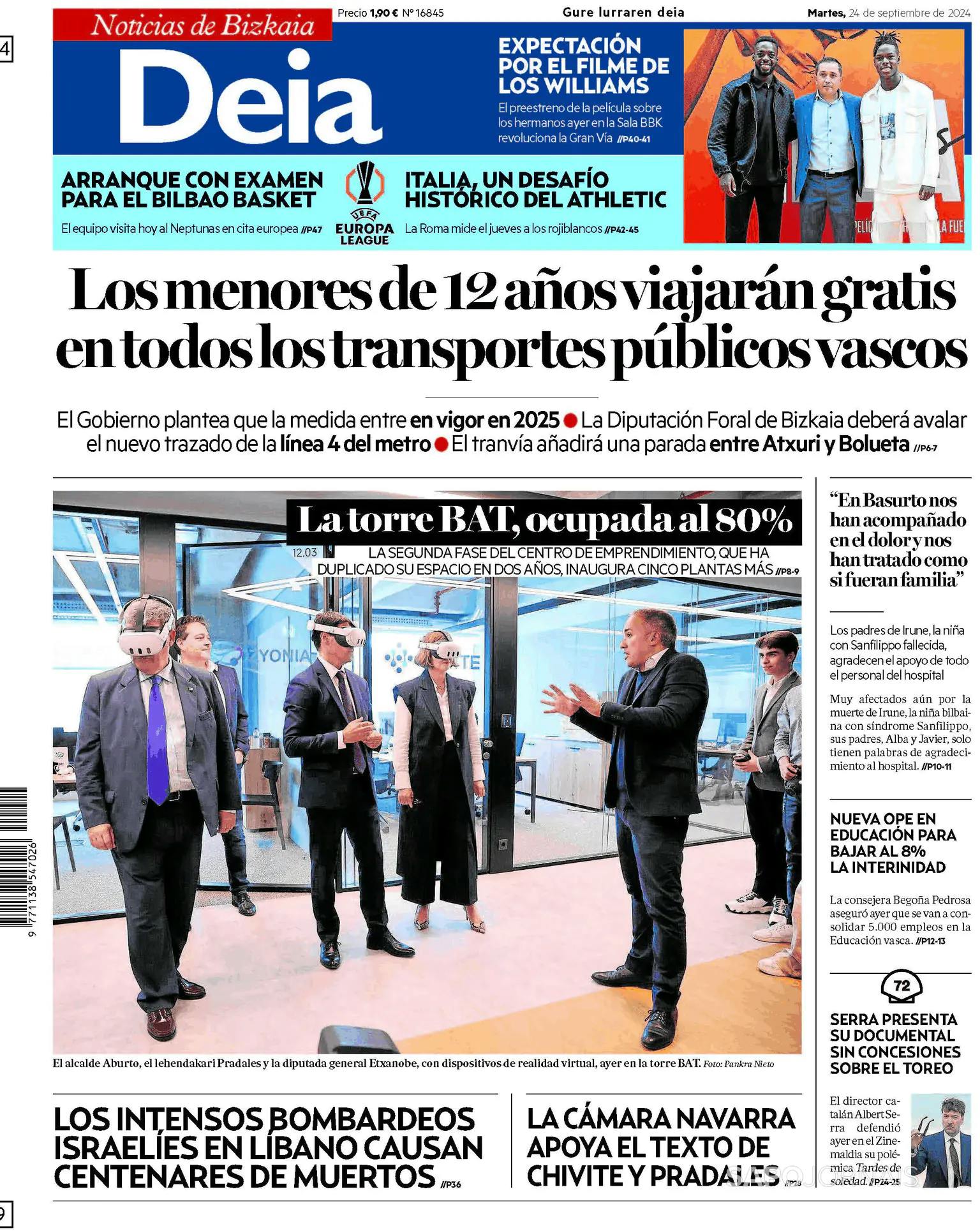 Capa Deia-Noticias de Bizkaia