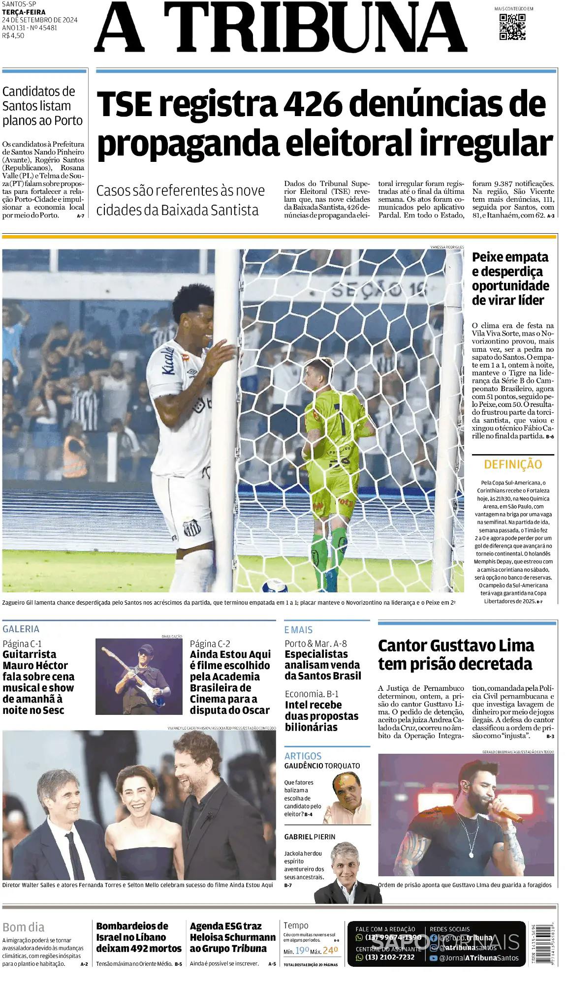 Capa A Tribuna de Santos