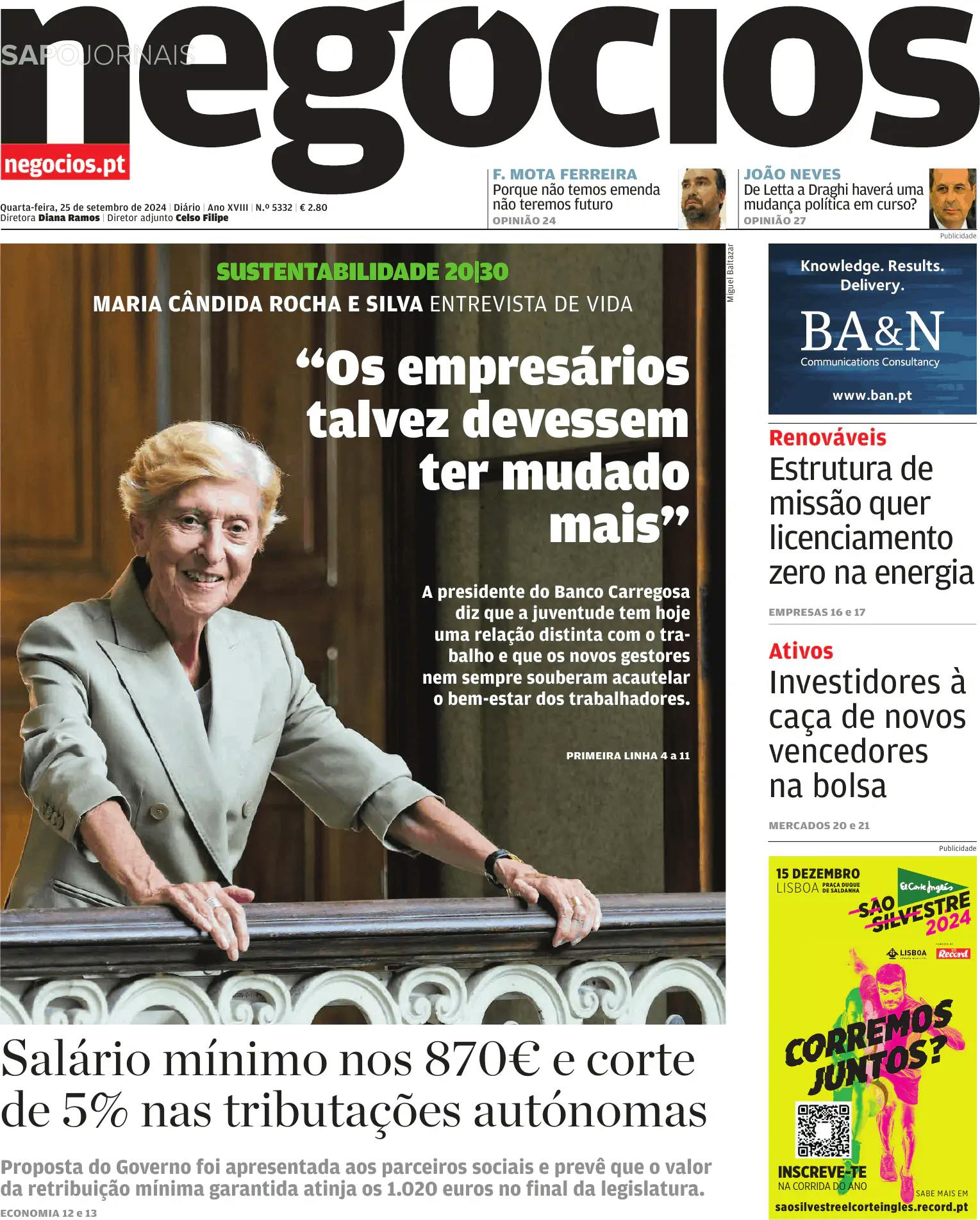 Capa Jornal de Negócios