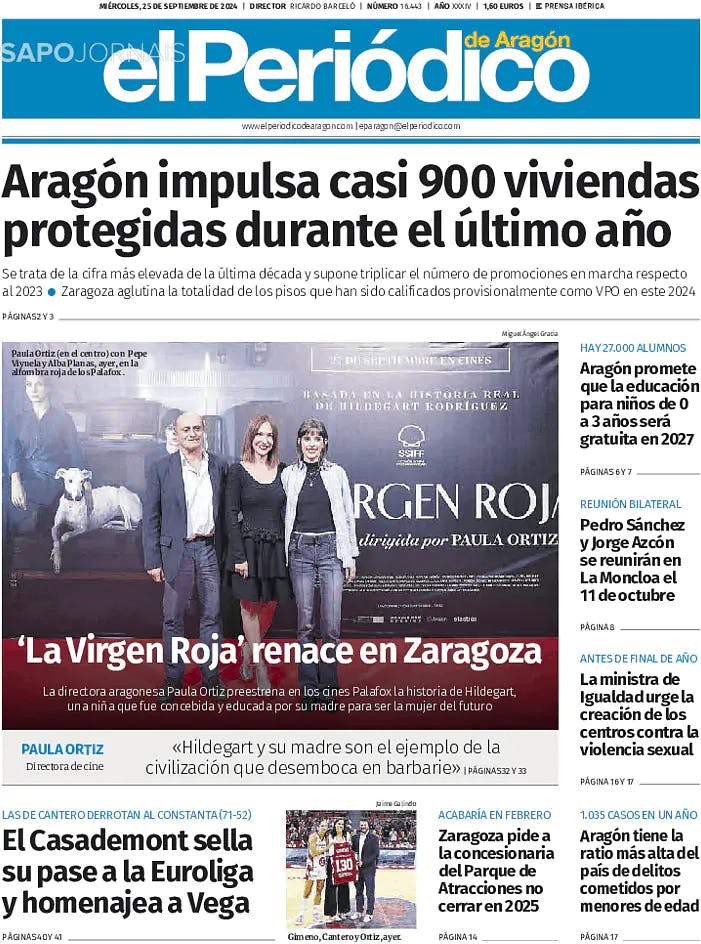 Capa El Periódico de Aragón