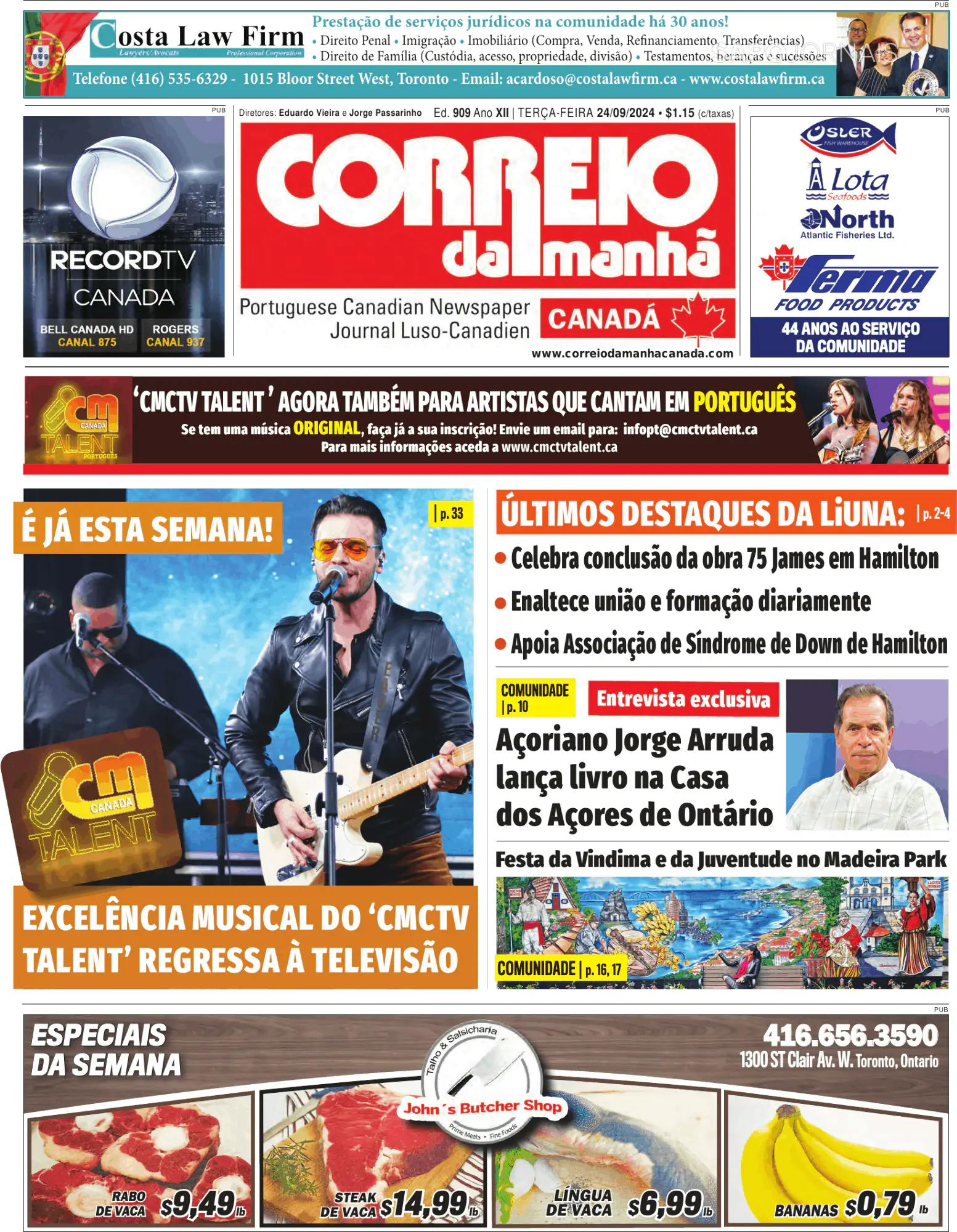 Capa Correio da Manhã-Canada