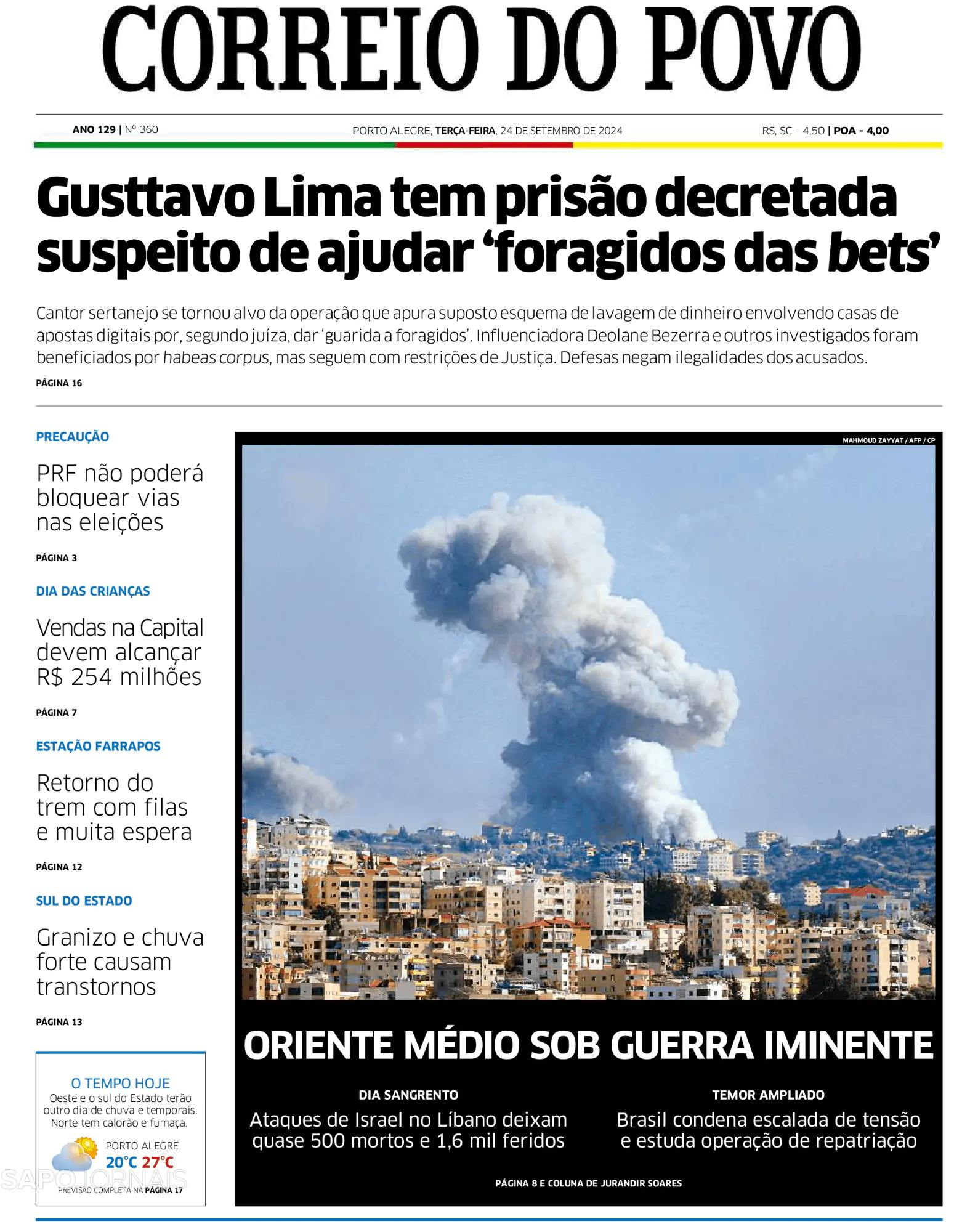 Capa Correio do Povo