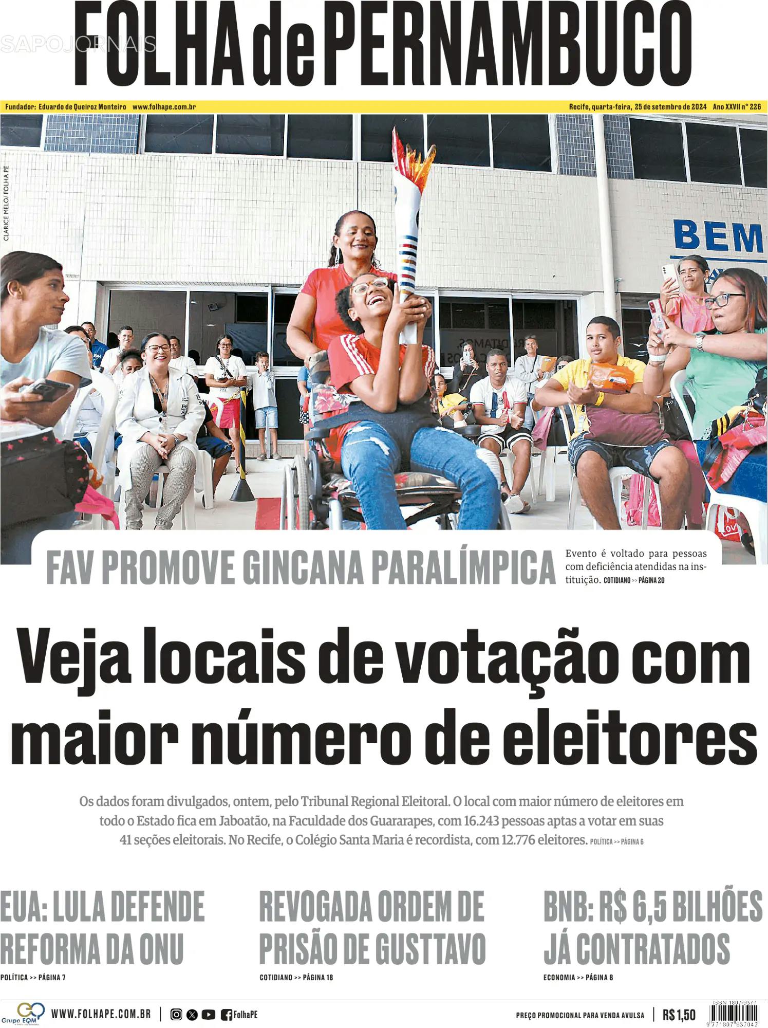 Capa Folha de Pernambuco