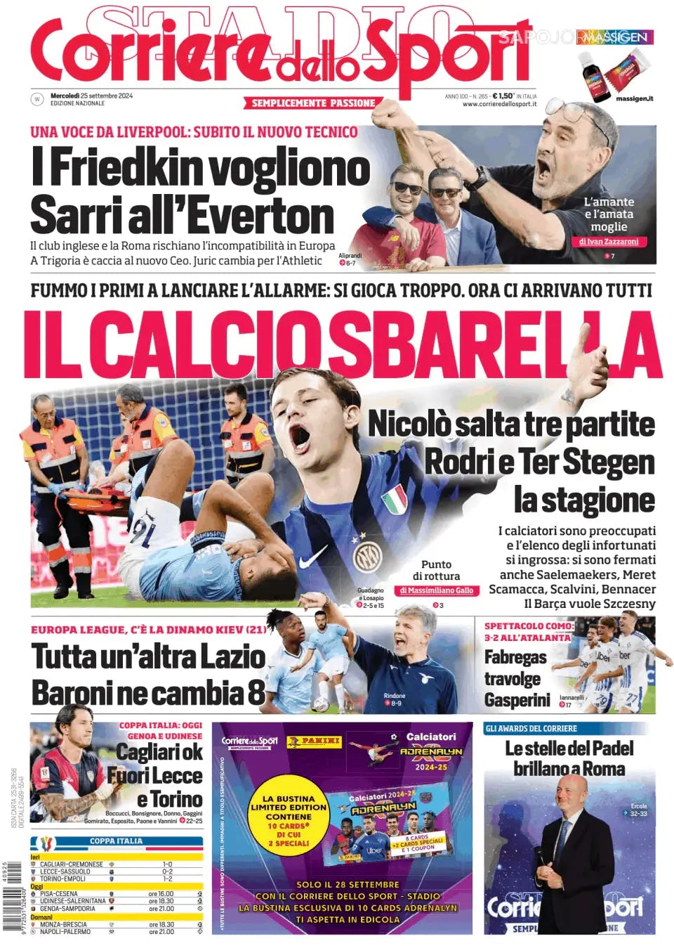 Capa Corriere dello Sport