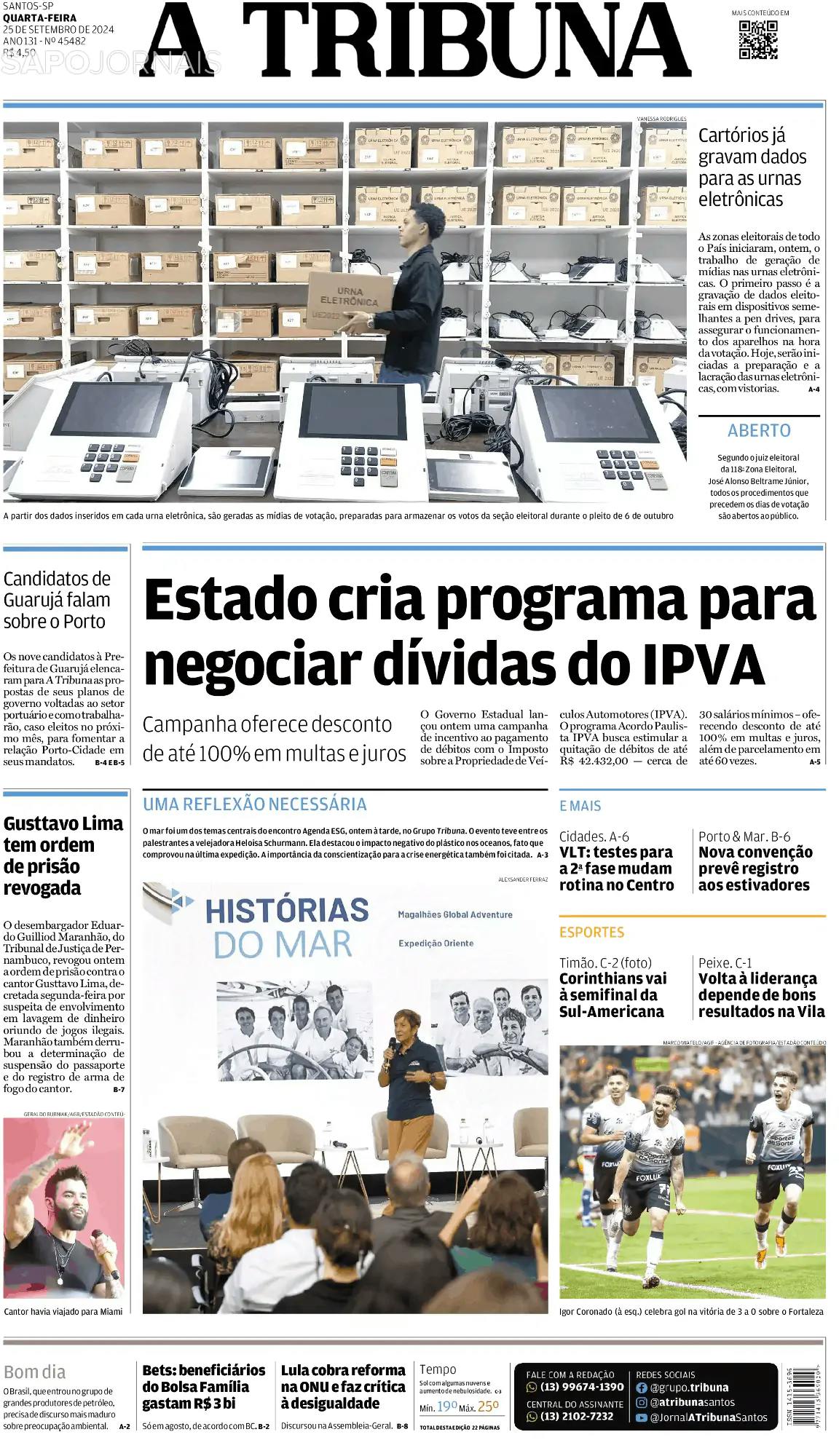 Capa A Tribuna de Santos