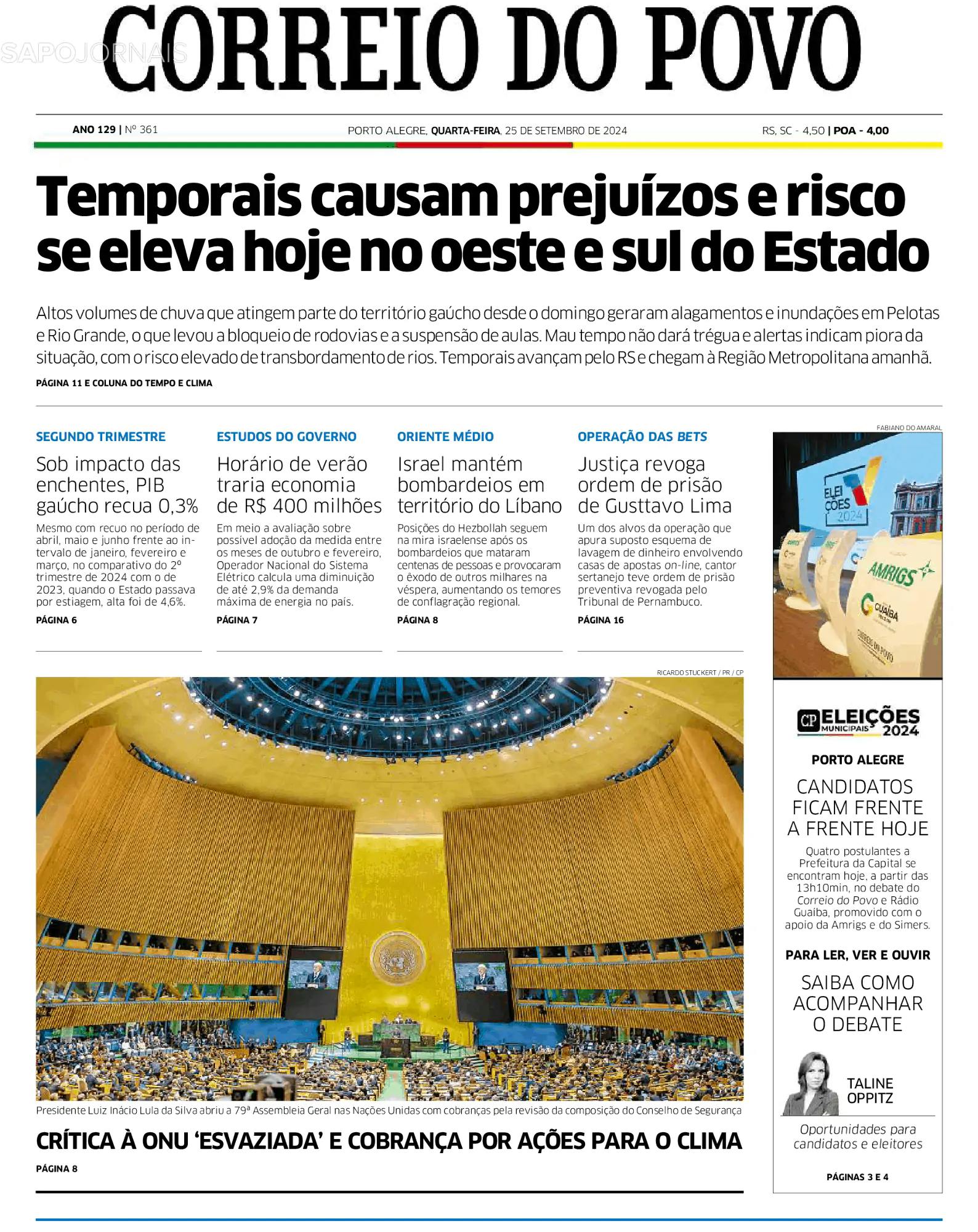 Capa Correio do Povo