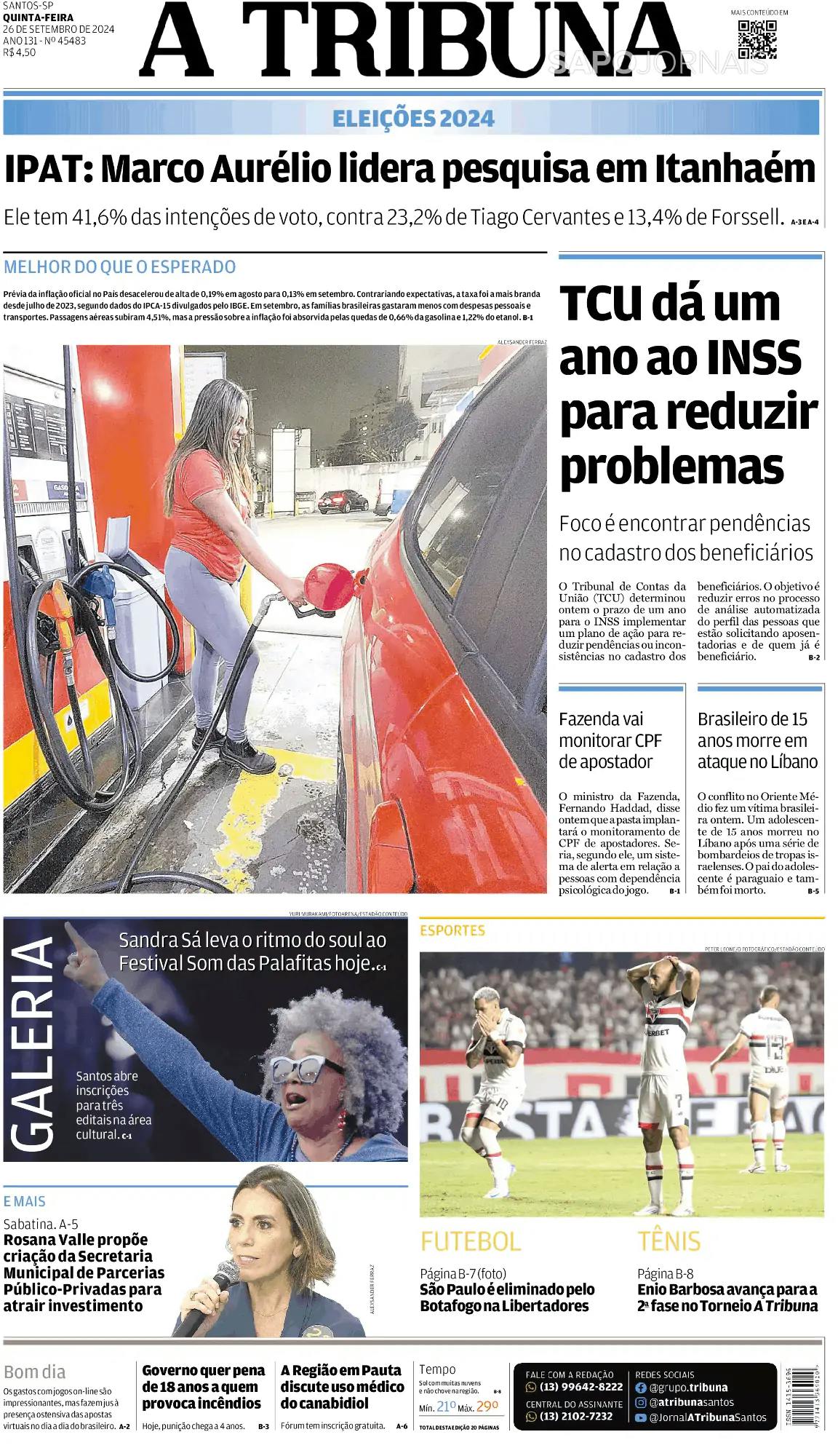 Capa A Tribuna de Santos