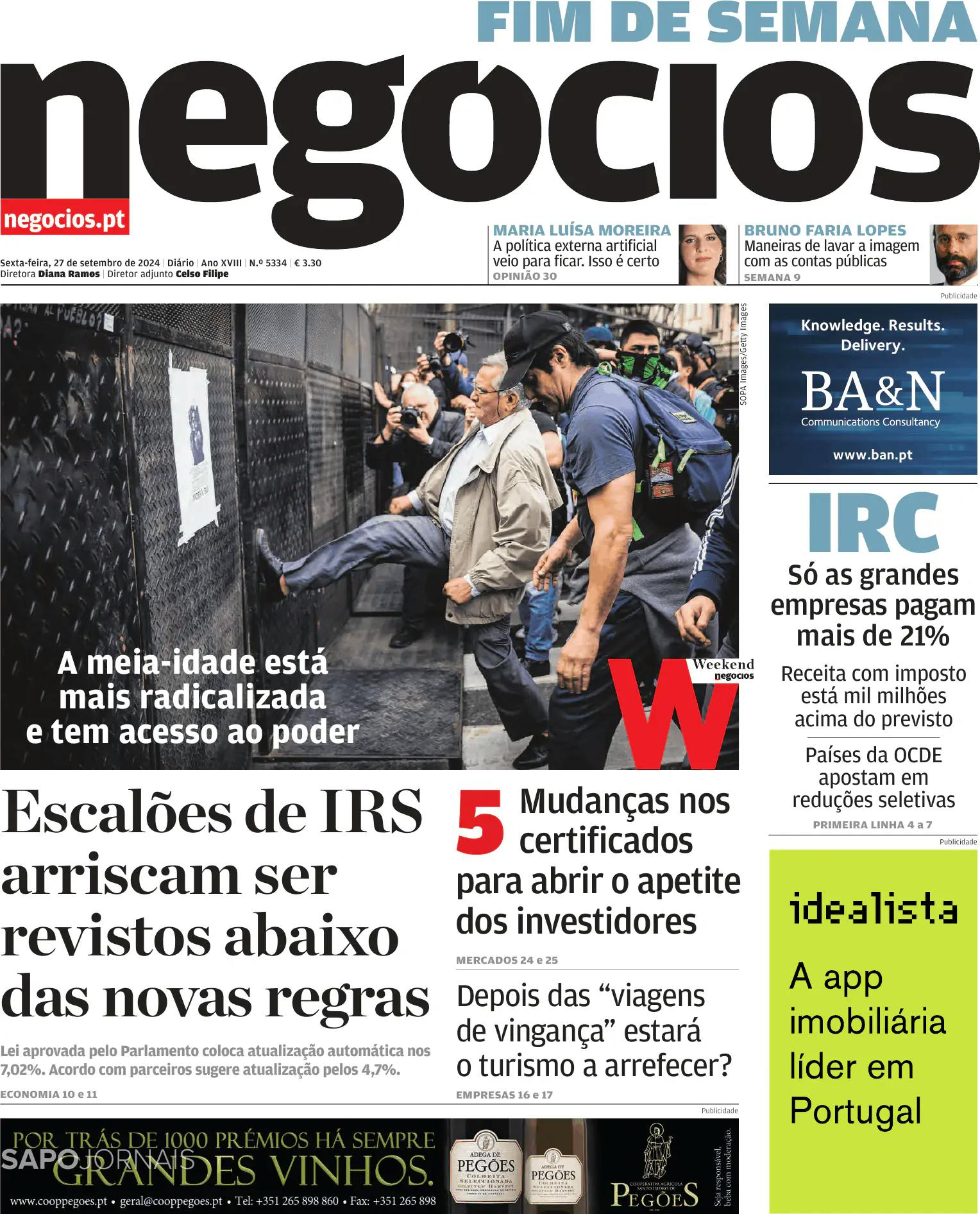 Capa Jornal de Negócios