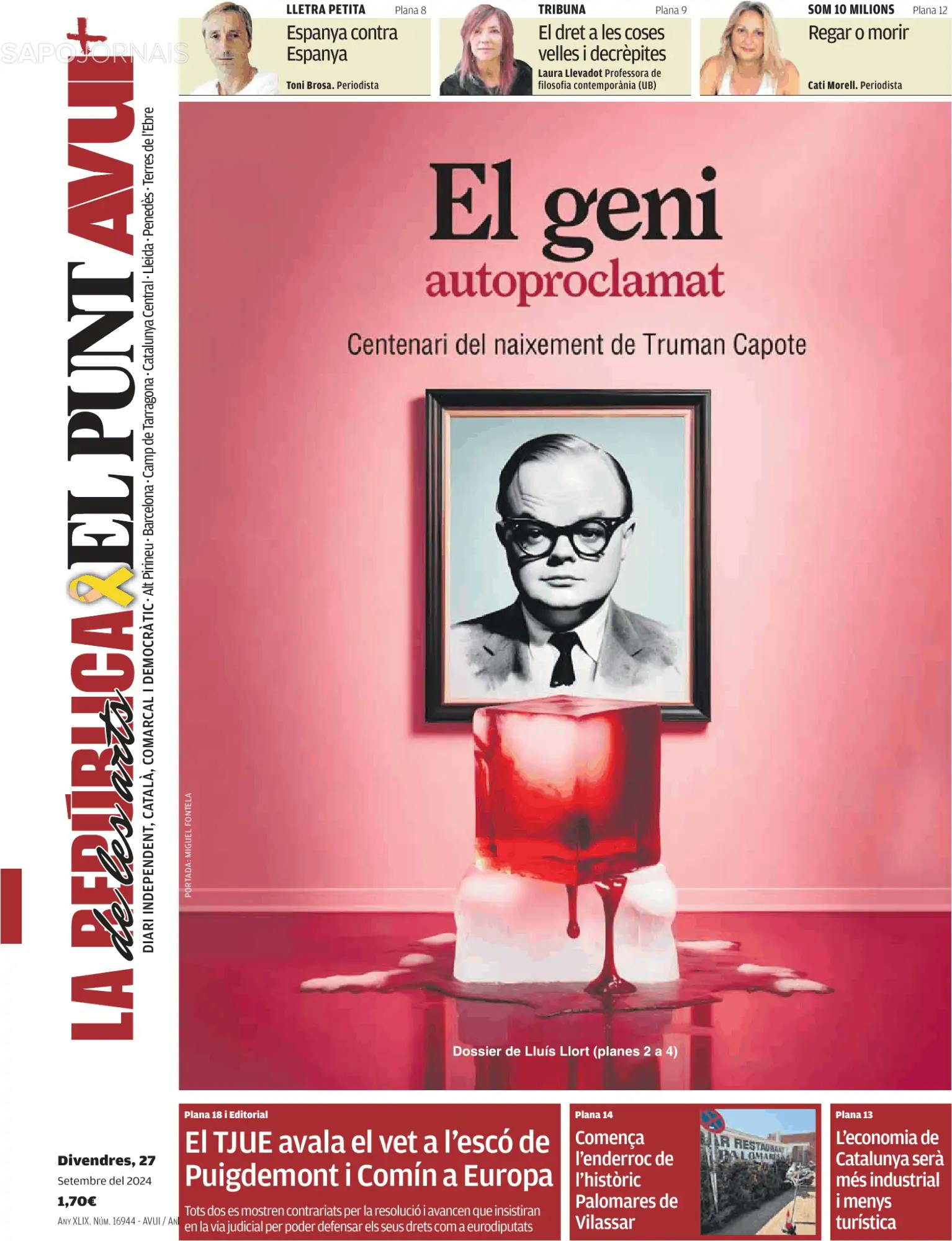 Capa El Punt Avui | Edició Catalunya