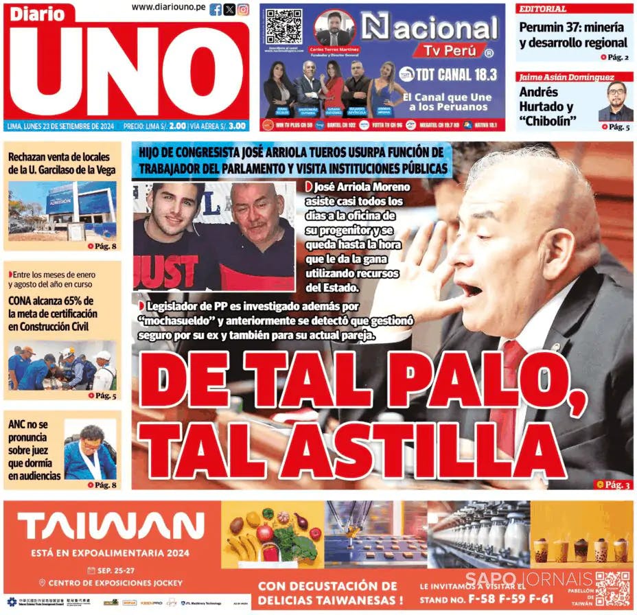 Capa Diario UNO - Lima Perú