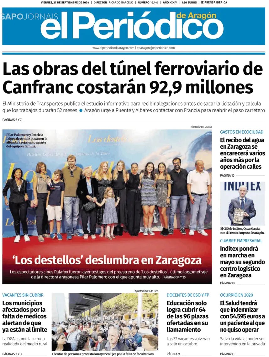 Capa El Periódico de Aragón