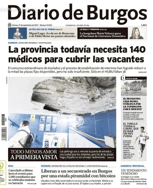 Capa Diario de Burgos