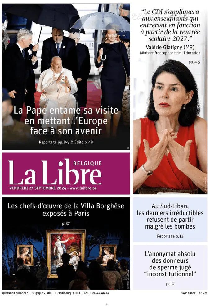 Capa La Libre Belgique