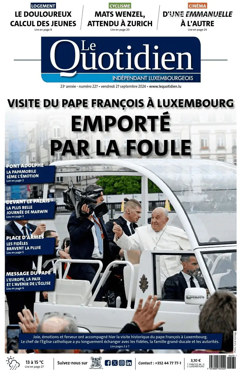 Capa Le Quotidien