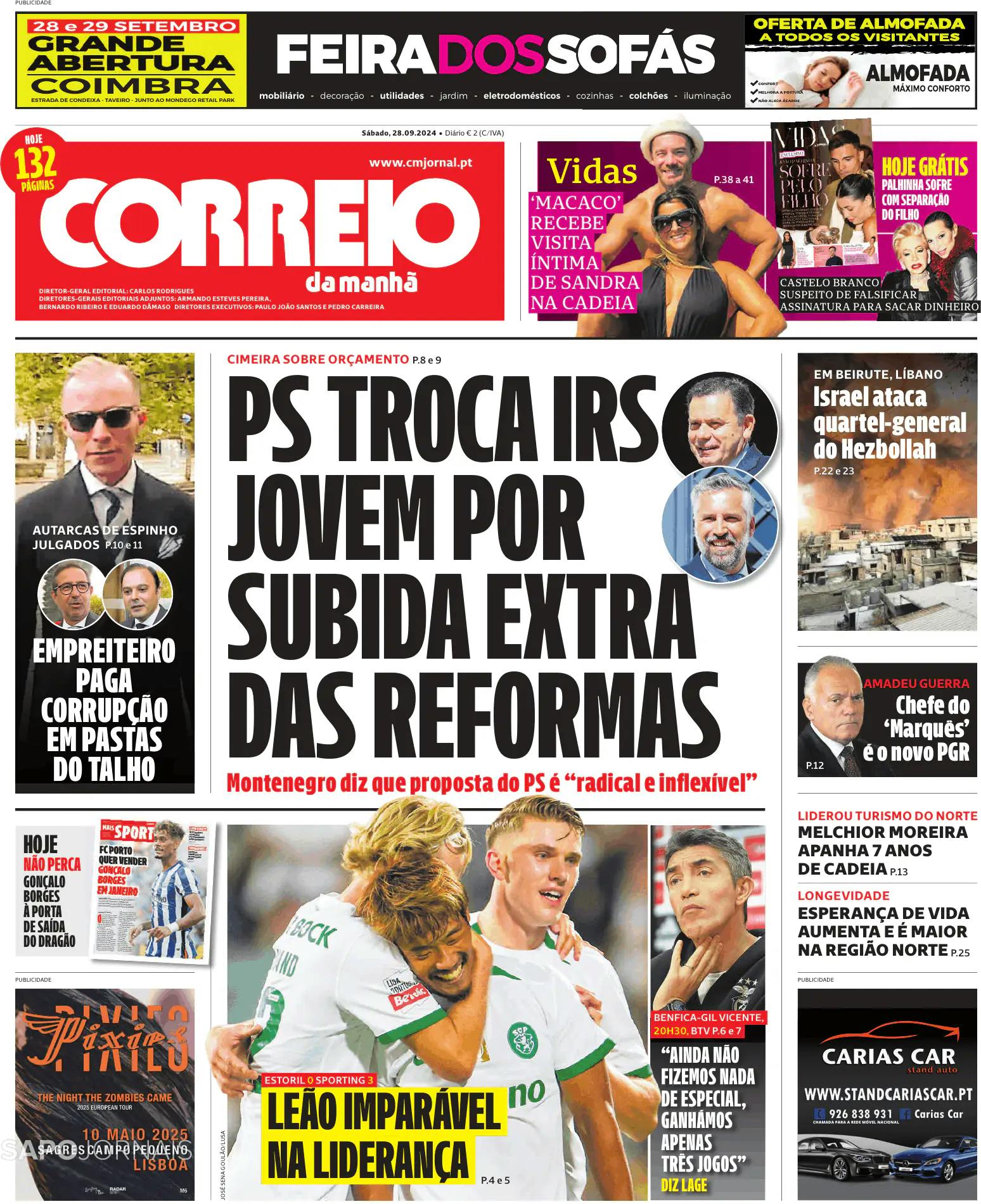 Capa Correio da Manhã