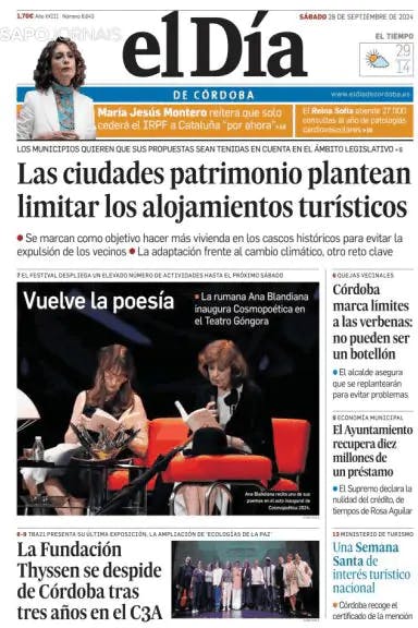 Capa El Día de Córdoba