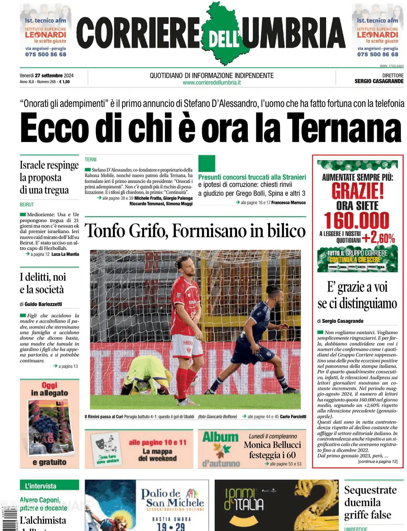 Capa Corriere dell'Umbria