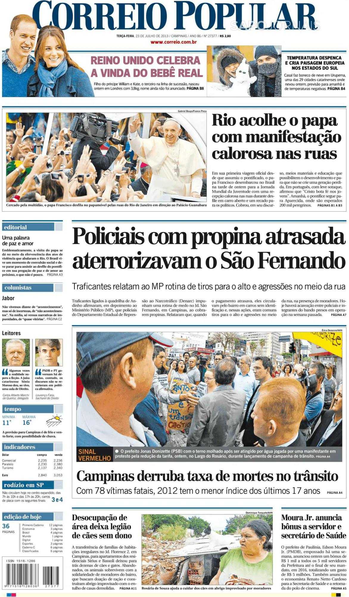 Capa Correio Popular