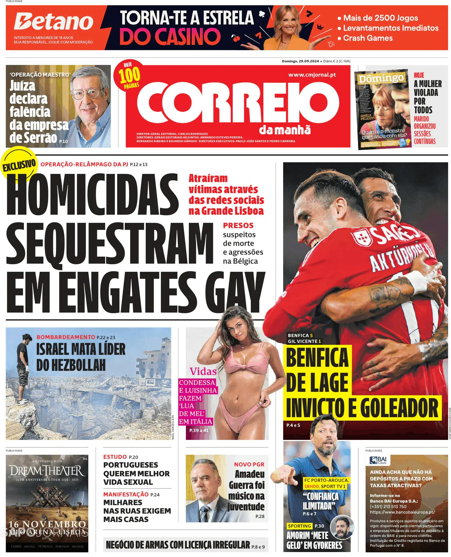 Capa Correio da Manhã