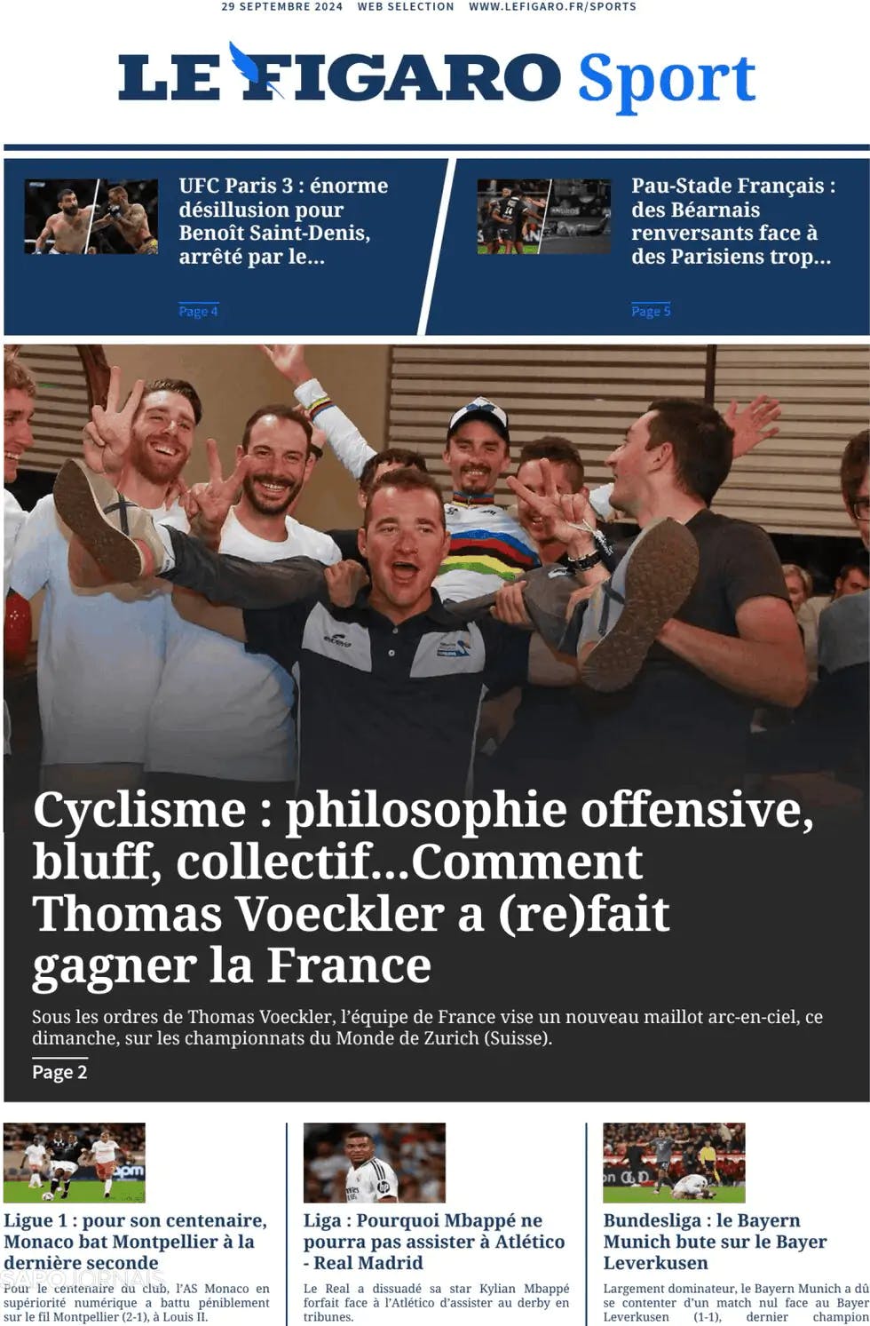 Capa Le Figaro Sport