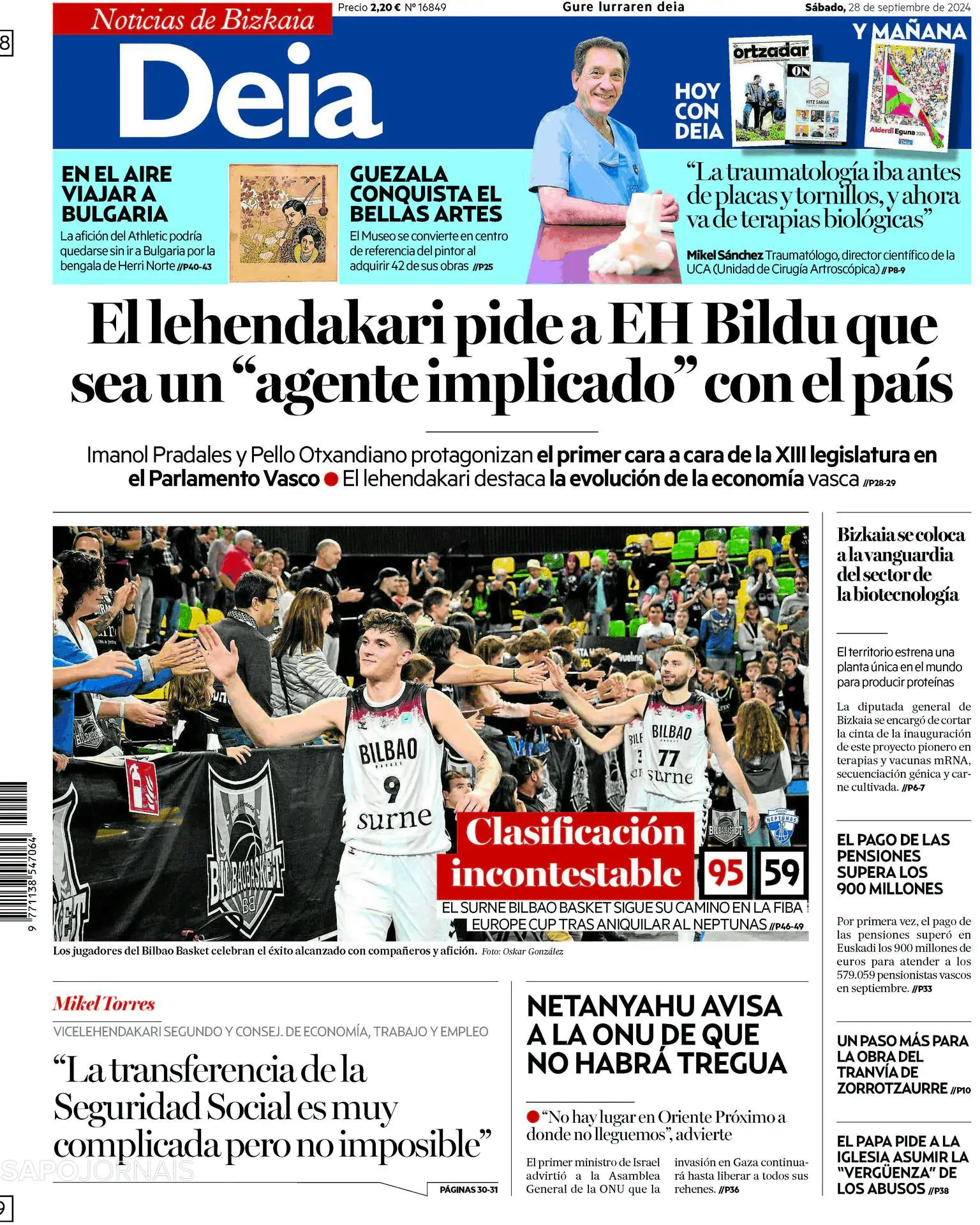 Capa Deia-Noticias de Bizkaia