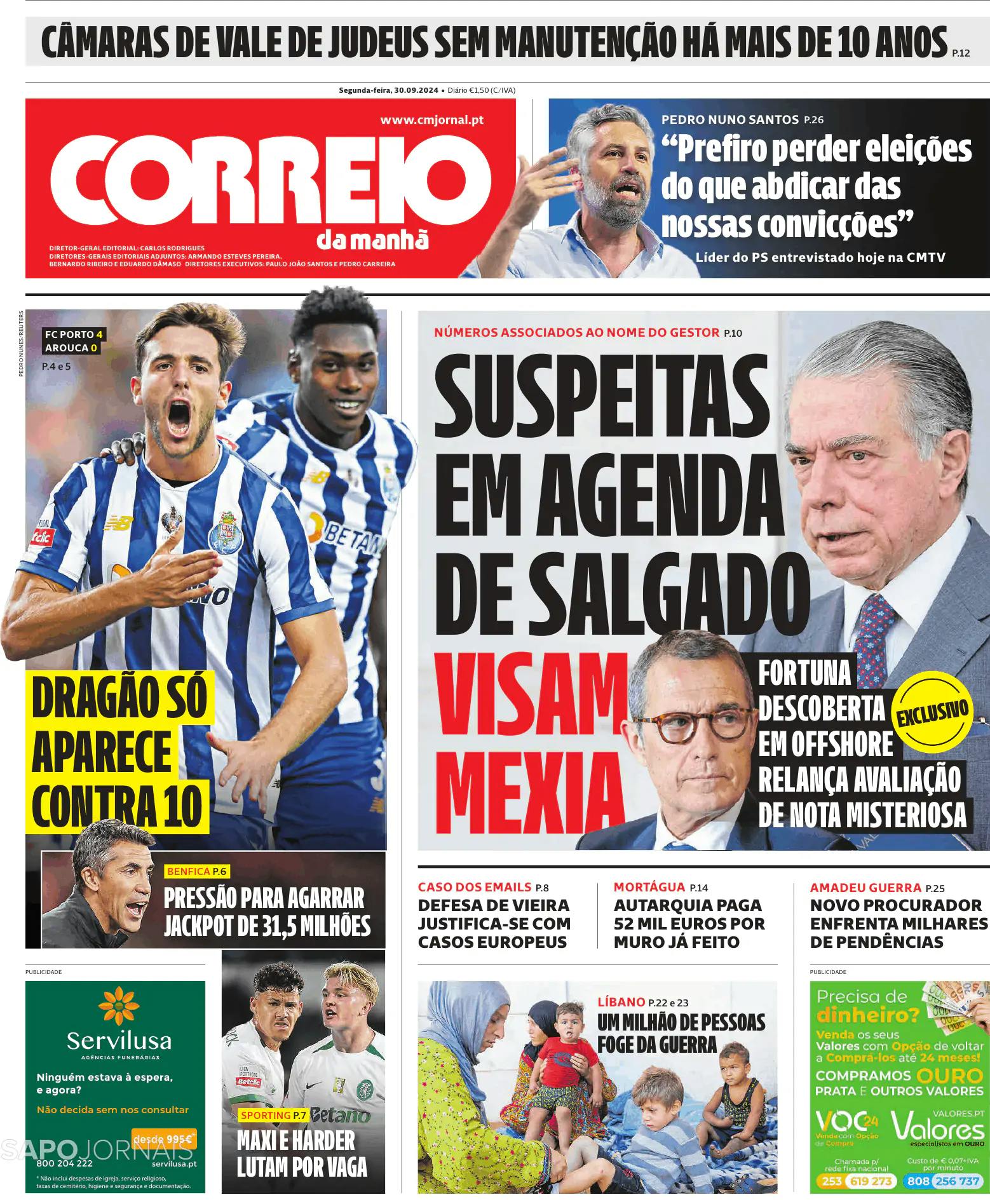 Capa Correio da Manhã