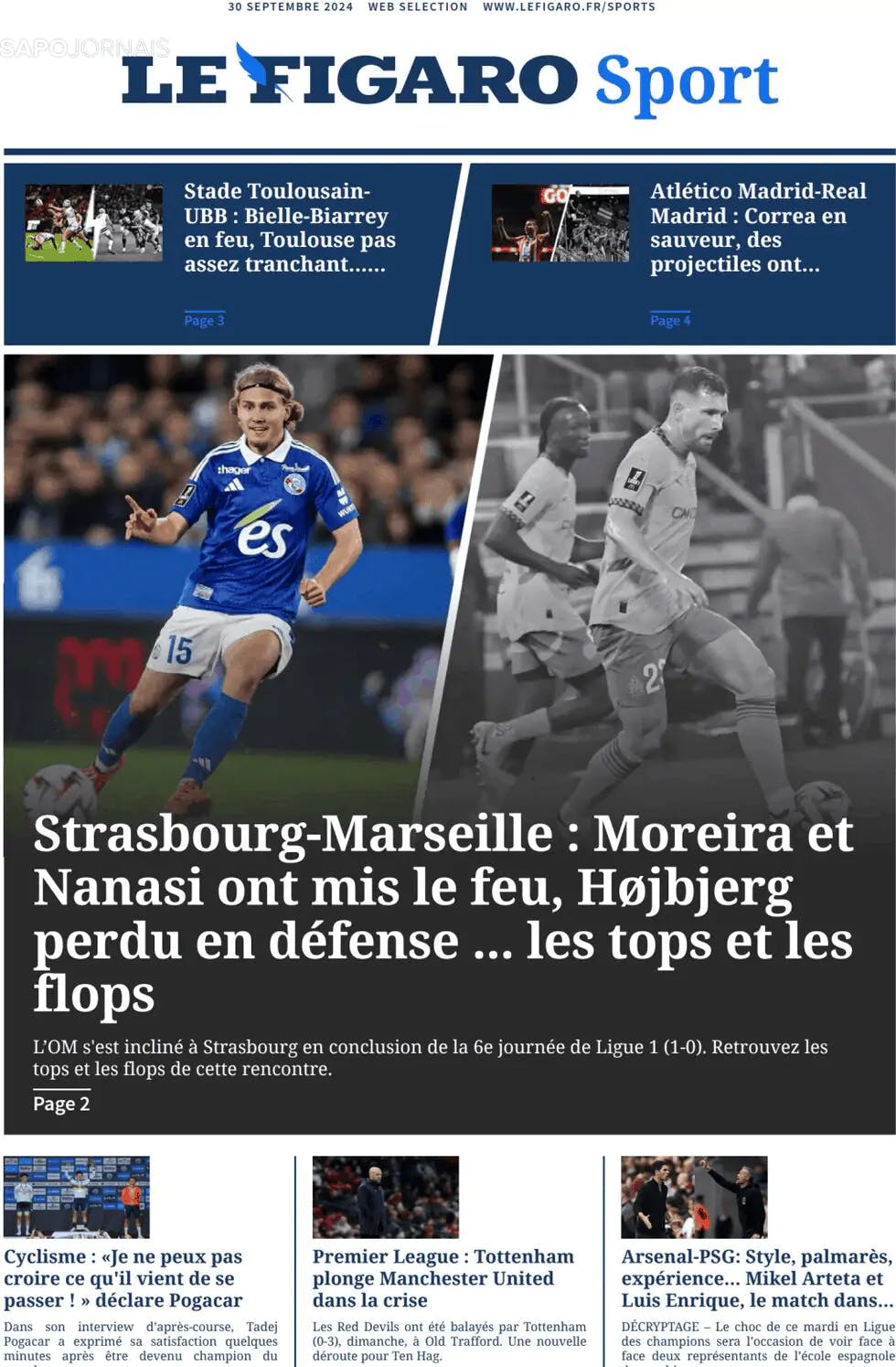 Capa Le Figaro Sport