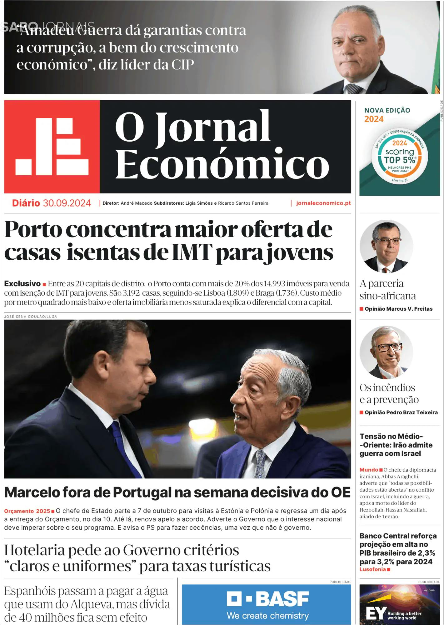 Capa O Jornal Económico