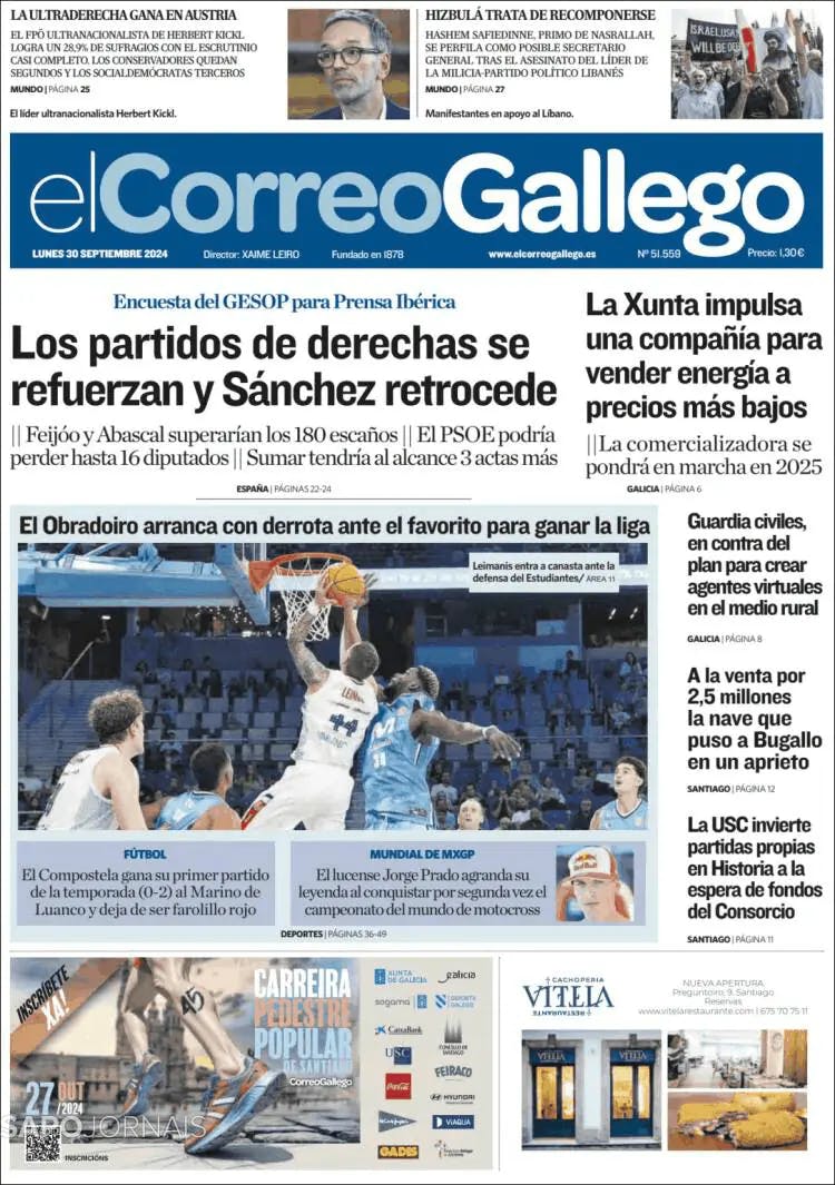 Capa El Correo de Gallego