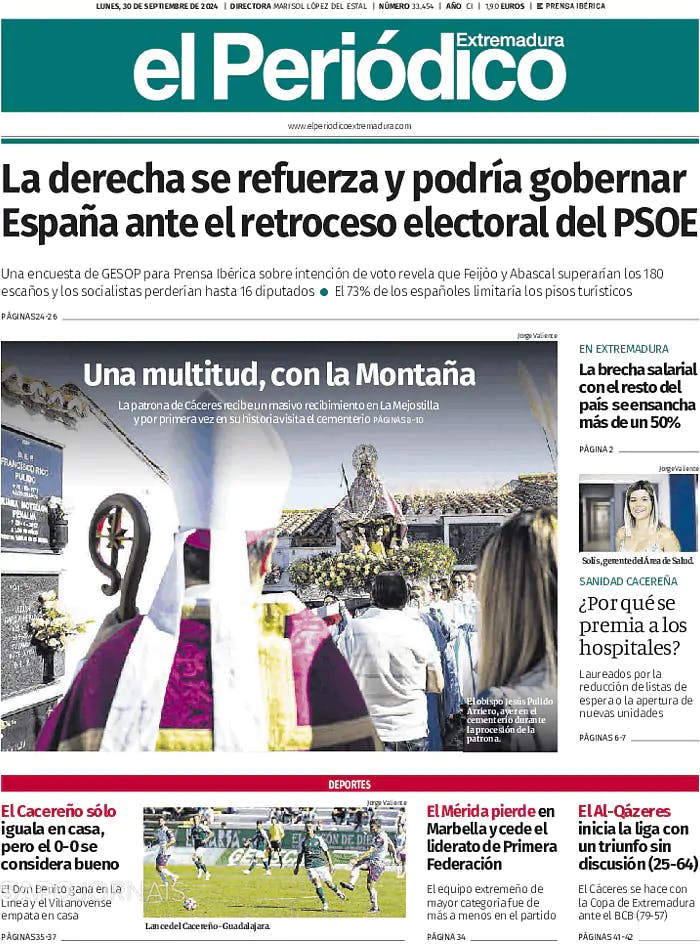 Capa El Periódico de Extremadura