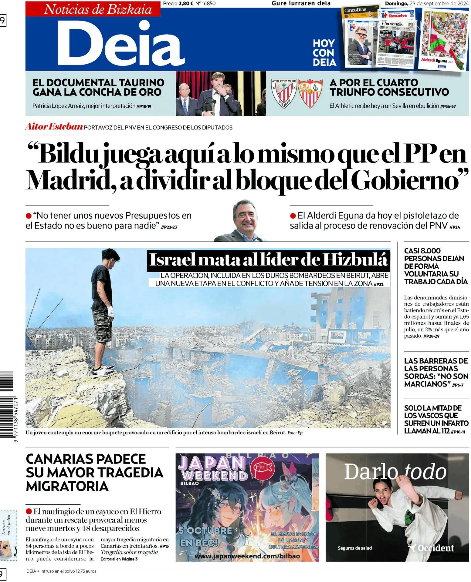 Capa Deia-Noticias de Bizkaia