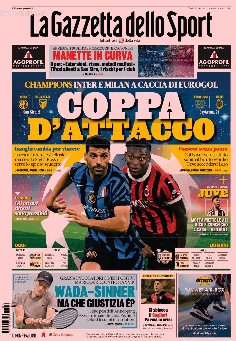 Capa Gazzetta dello Sport