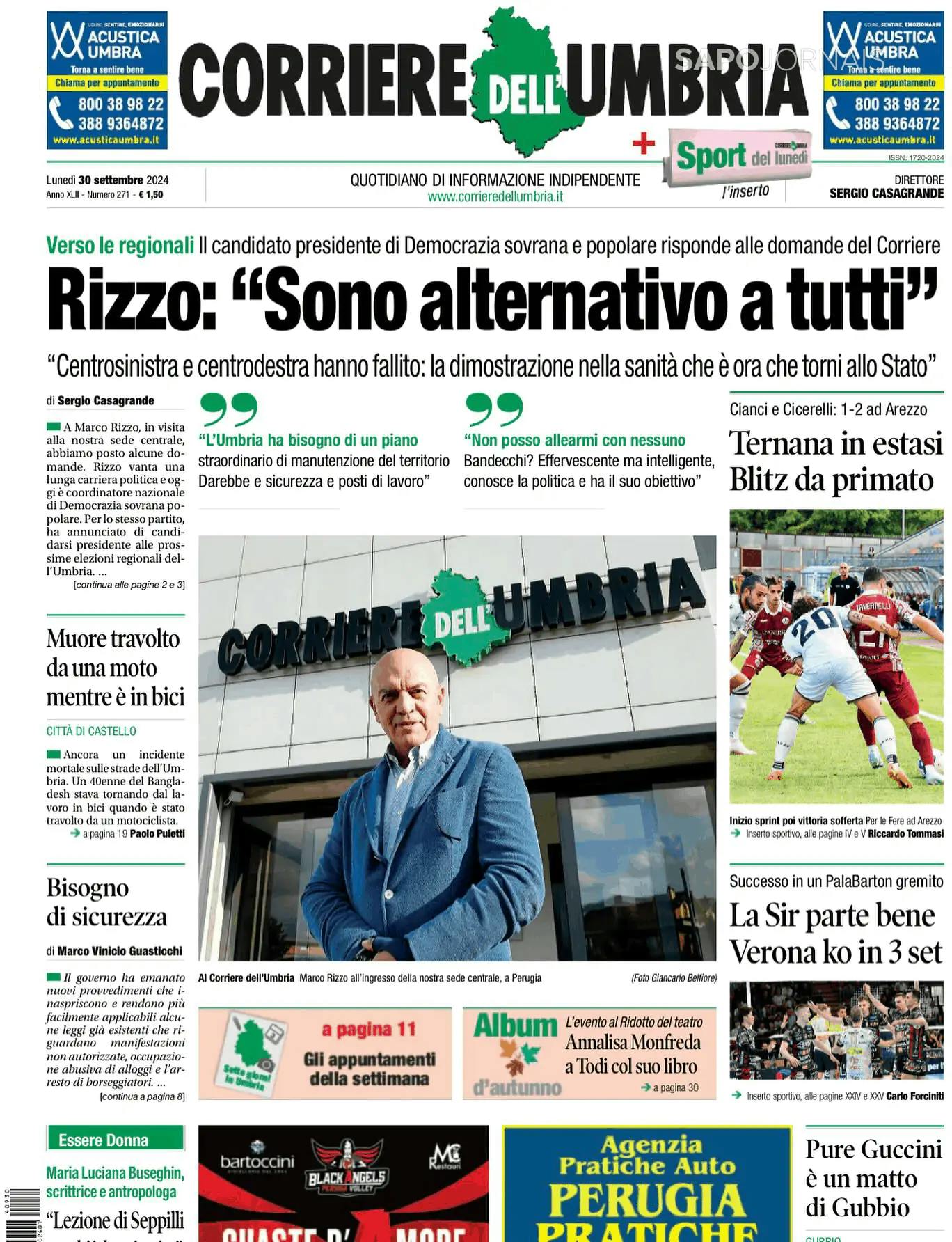 Capa Corriere dell'Umbria